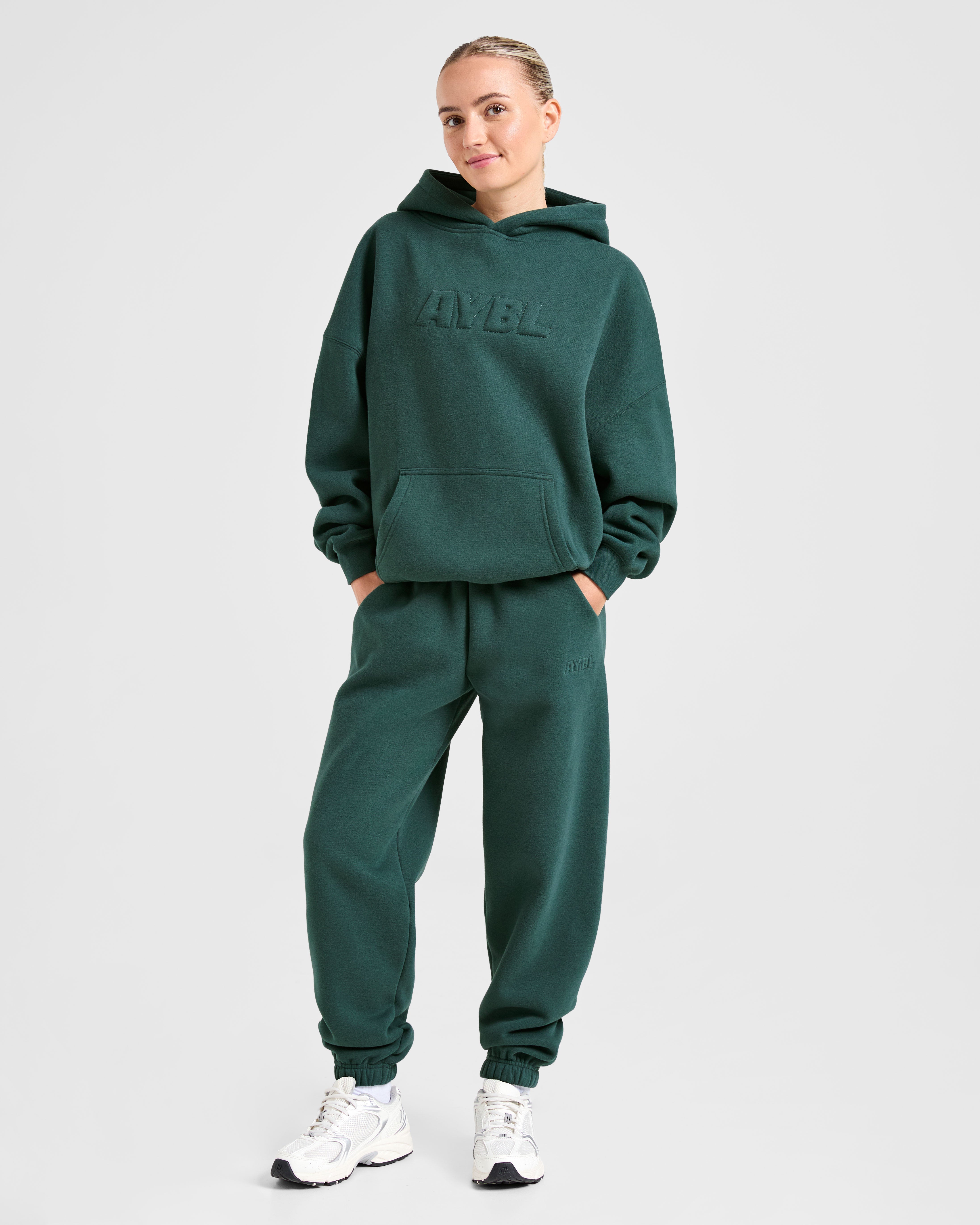 Classic Plush Oversized Joggers - Pine Grün