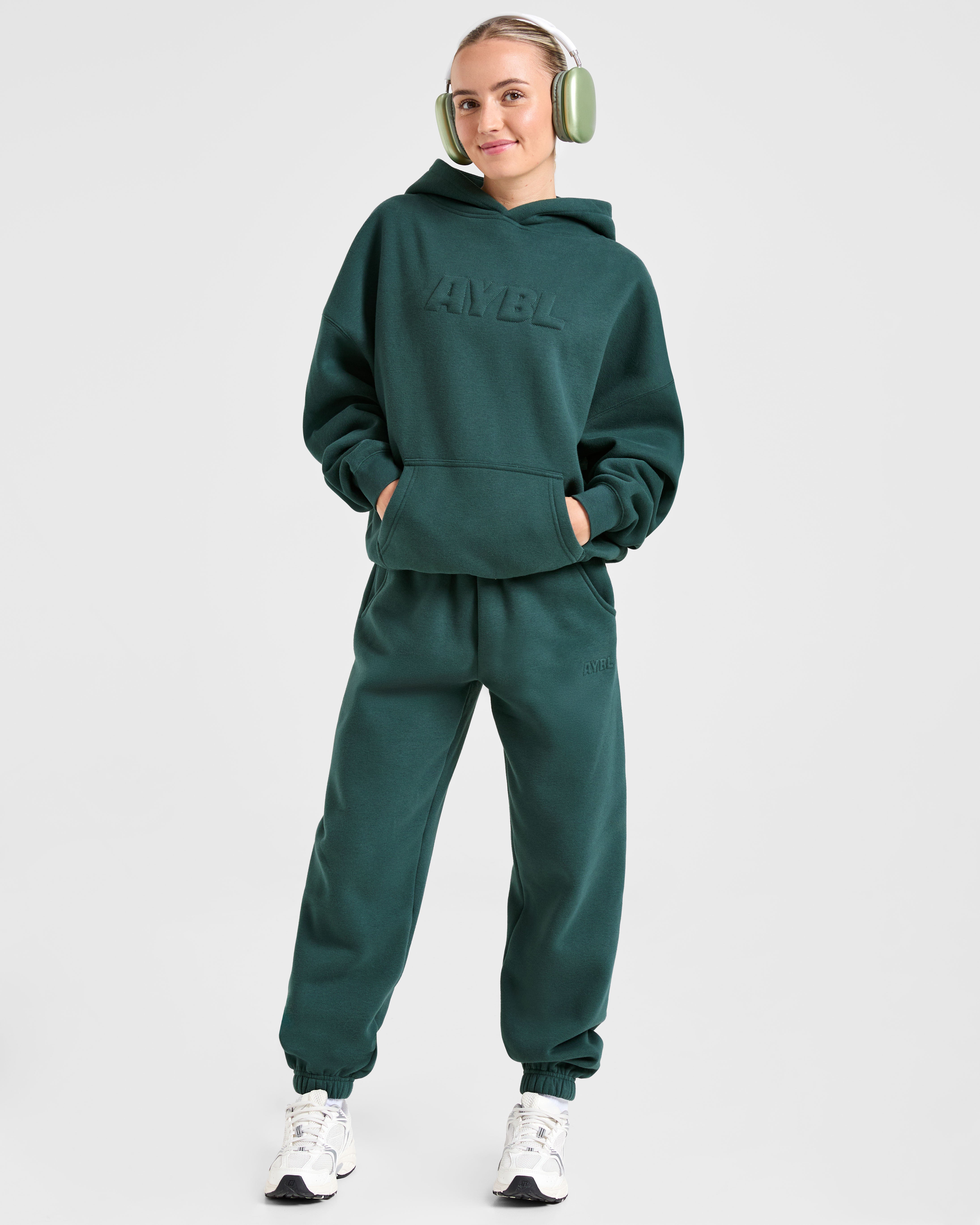 Classic Plush Oversized Joggers - Pine Grün
