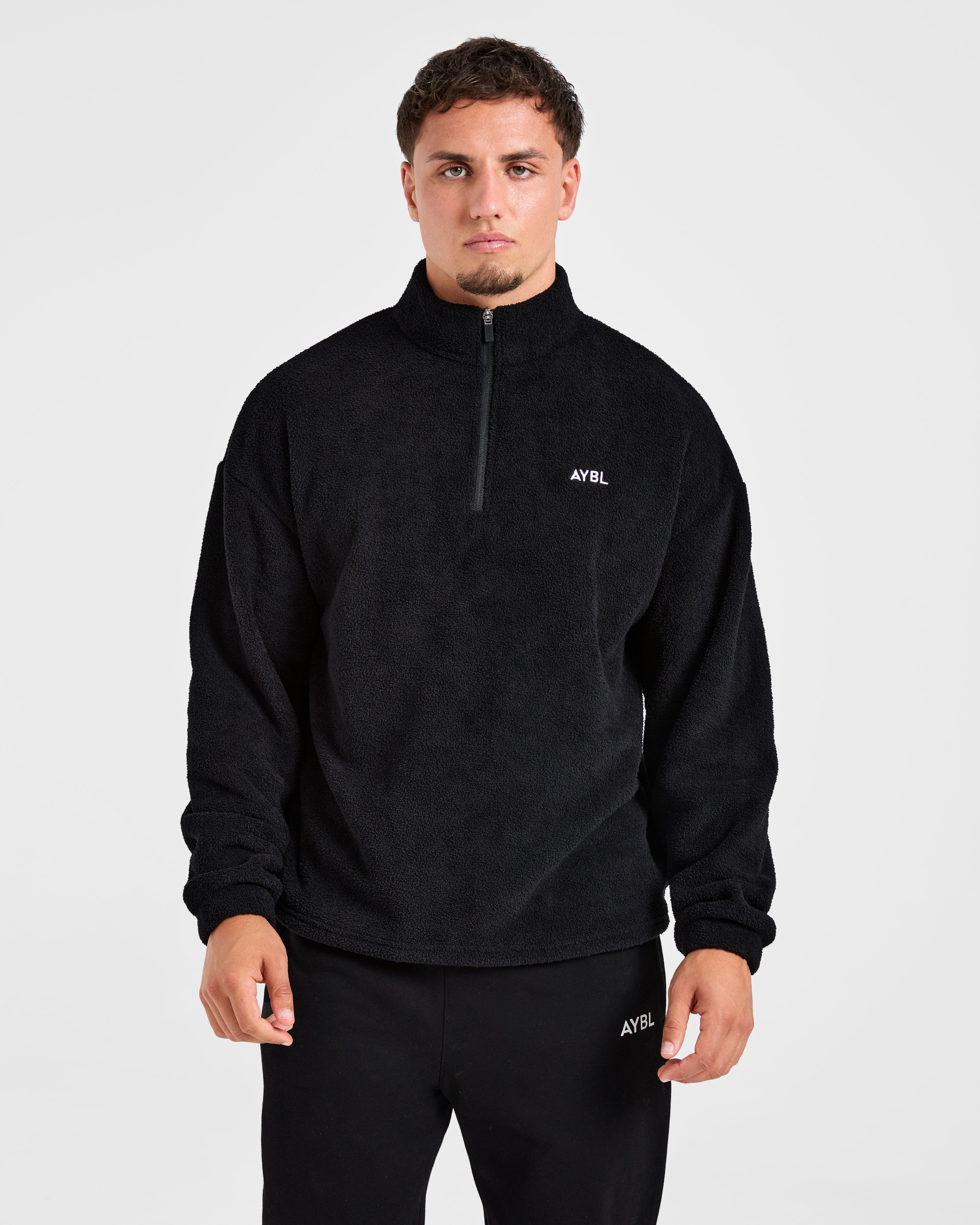Essential 1/4 Zip Fleece - Schwarz