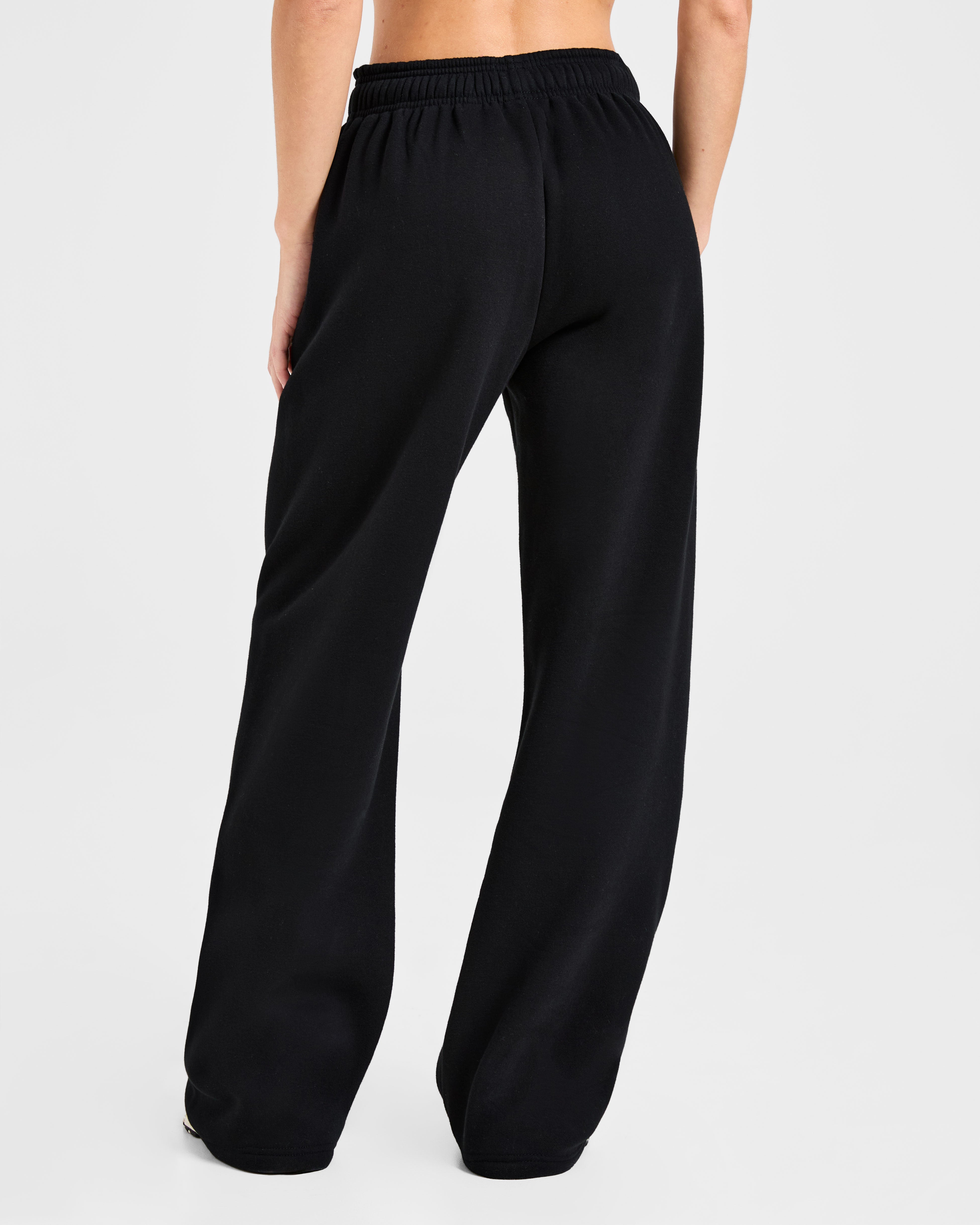 Classic Plush Oversized Straight Leg Joggers - Schwarz