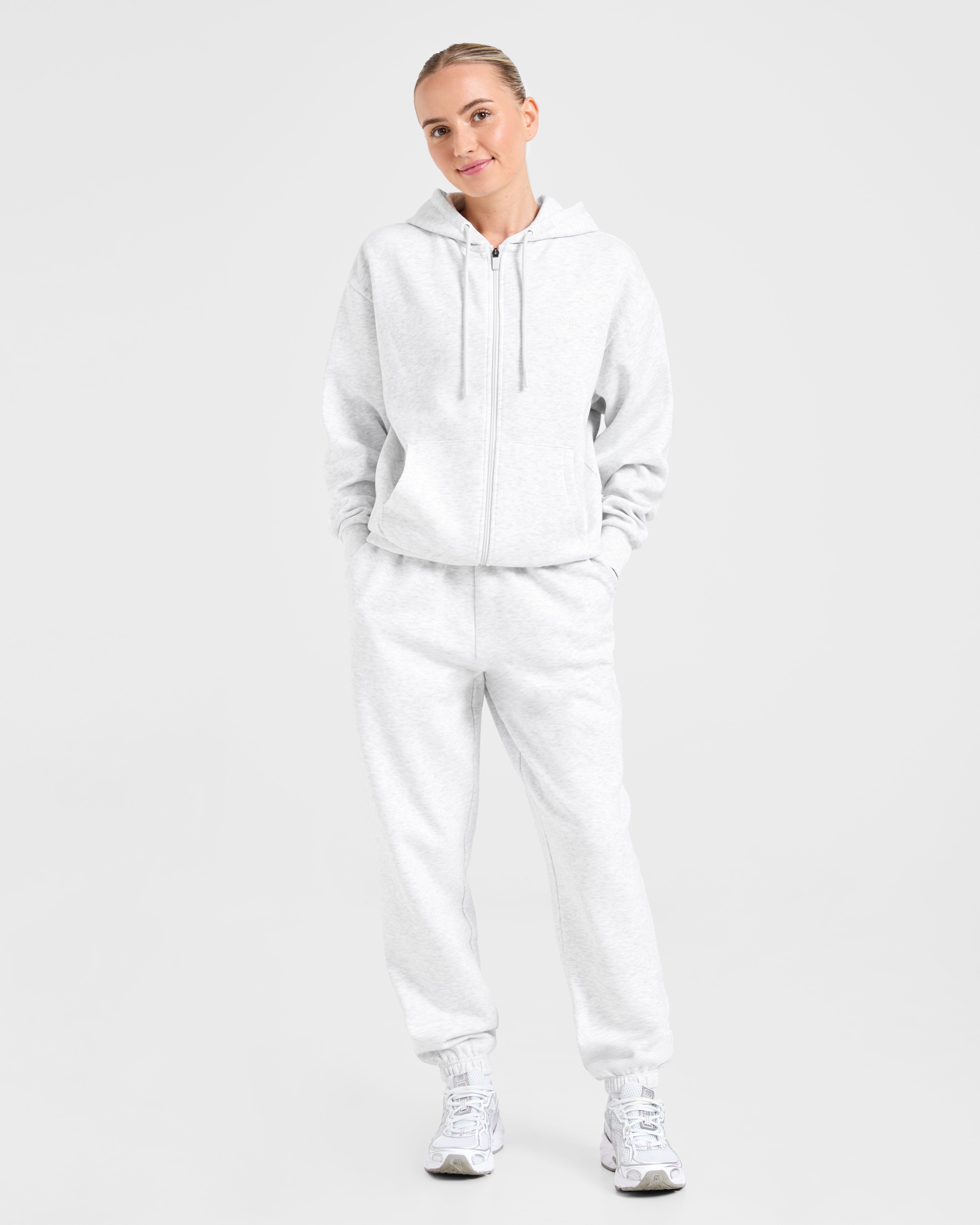 Lifestyle Oversized Zip Up Hoodie - Heather Grau