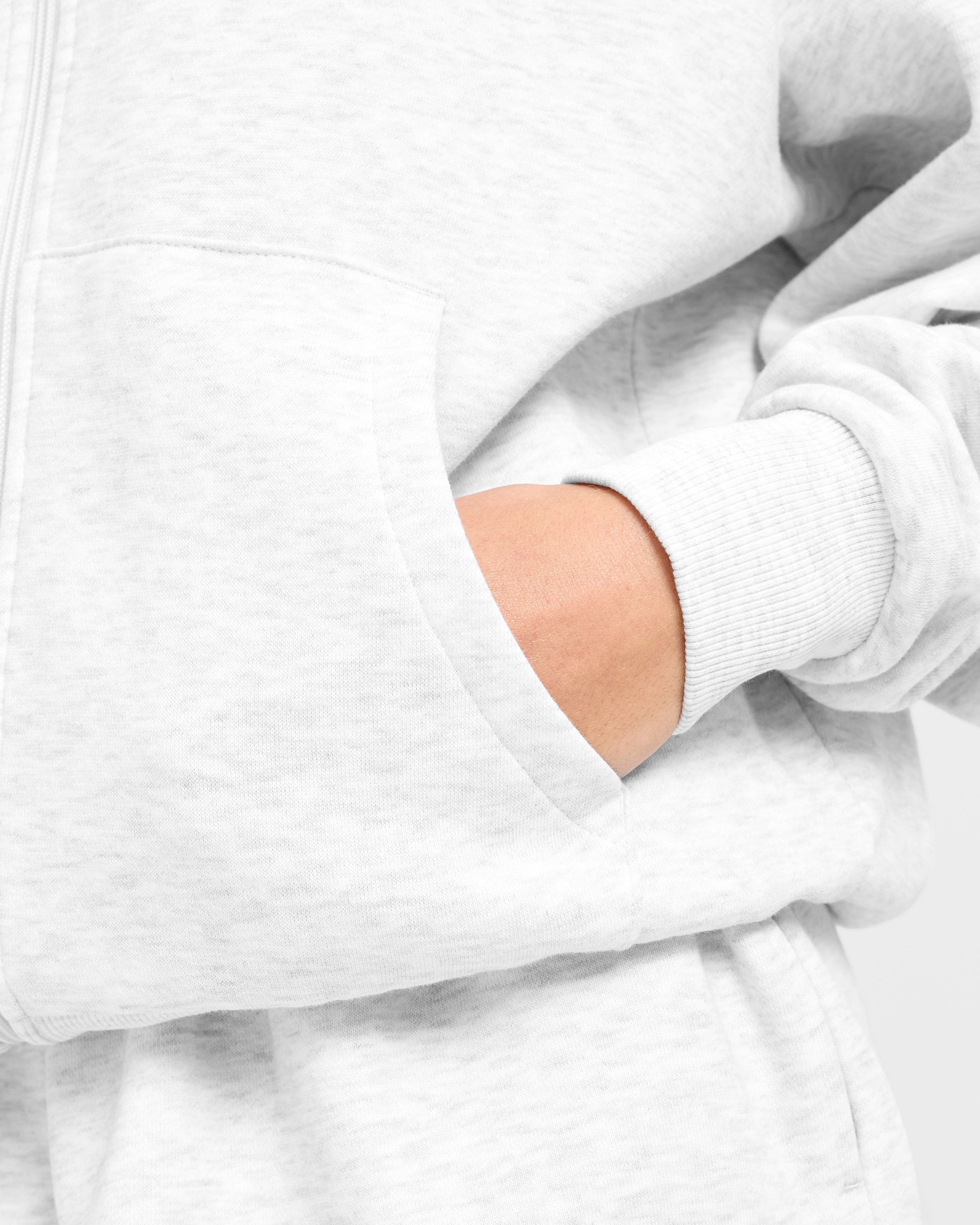 Lifestyle Oversized Zip Up Hoodie - Heather Grau