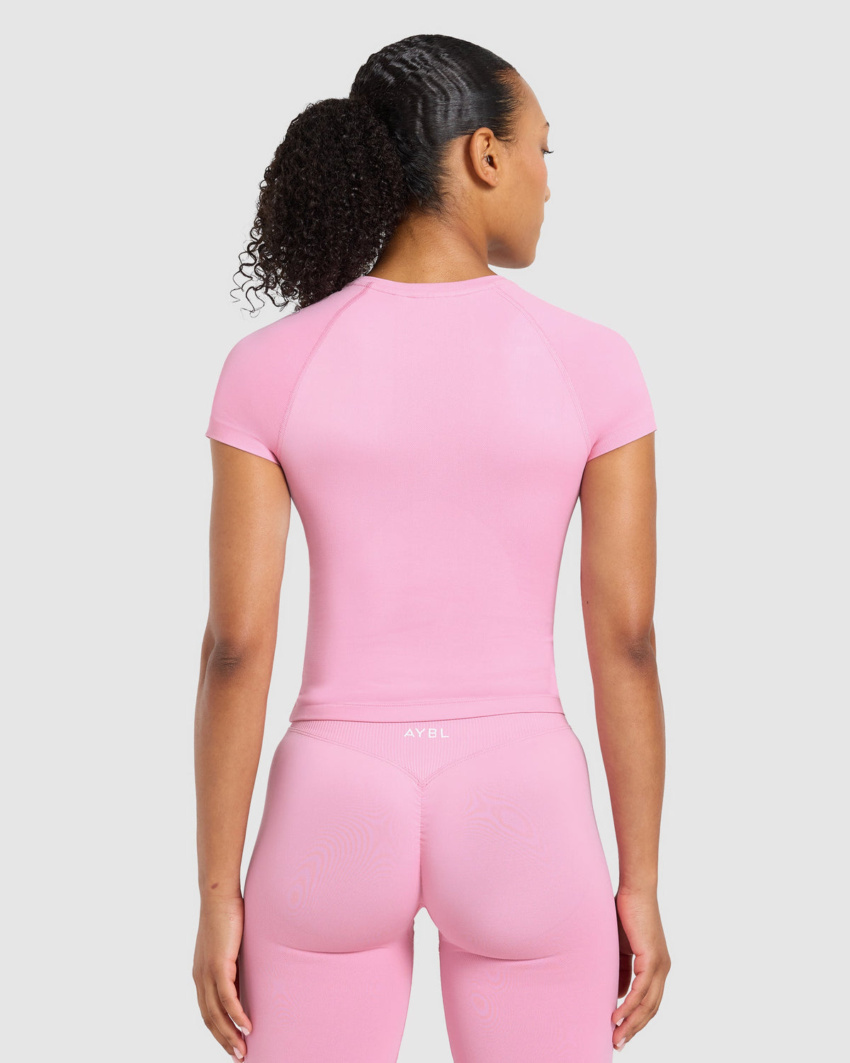 Enhance Seamless Short Sleeve Top - Sugar Rosa