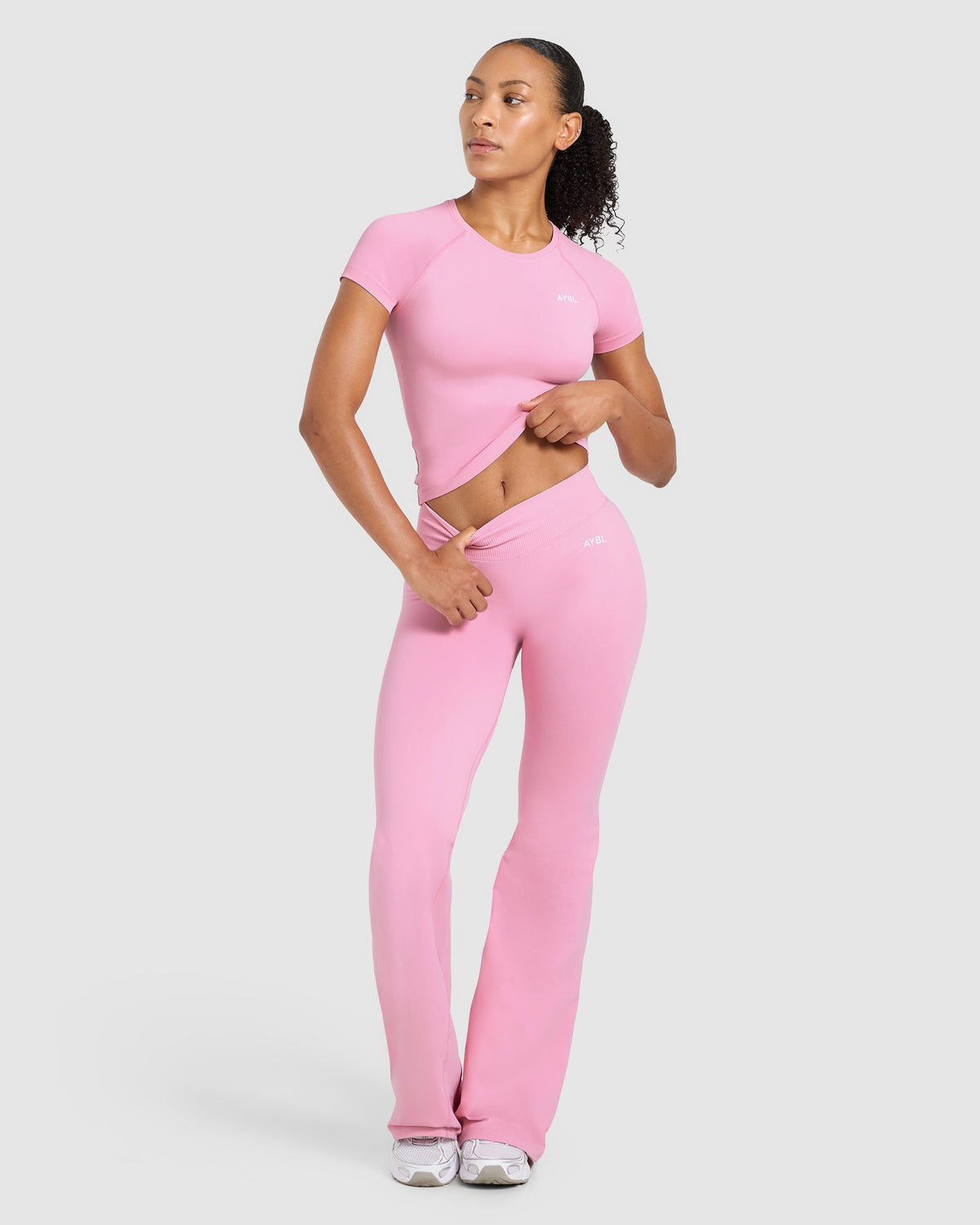 Enhance Seamless Short Sleeve Top - Sugar Rosa