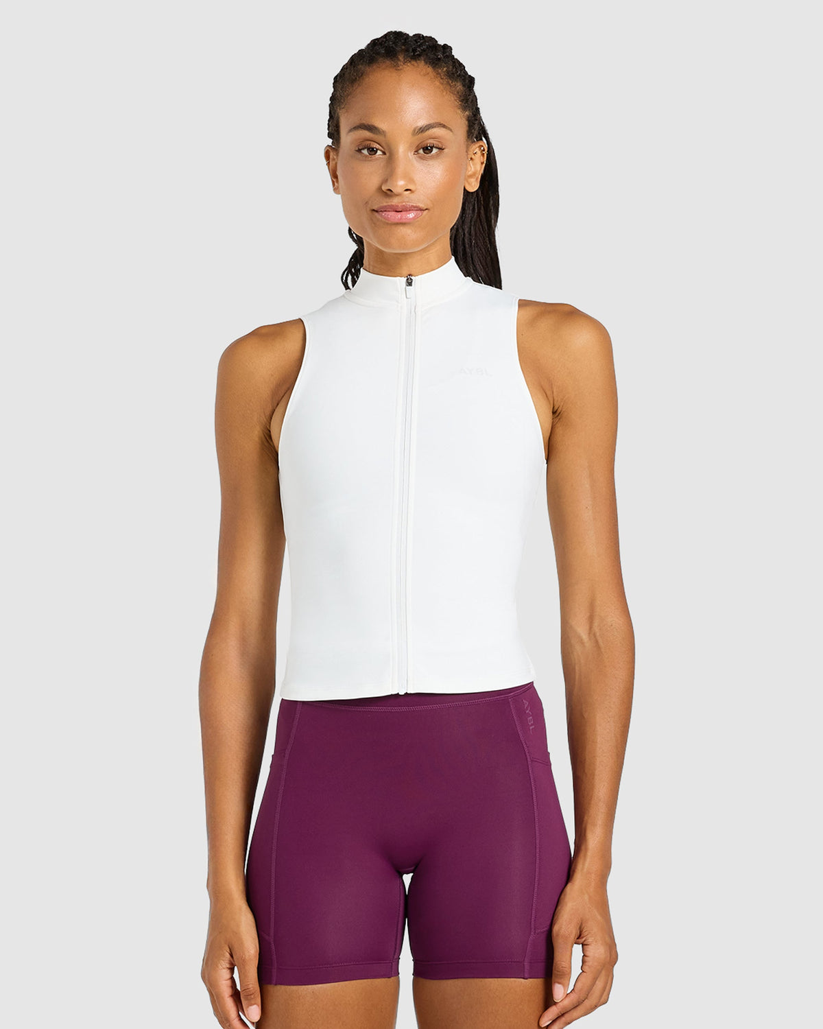 Run Sleeveless Zip Up Jacket - Weiß