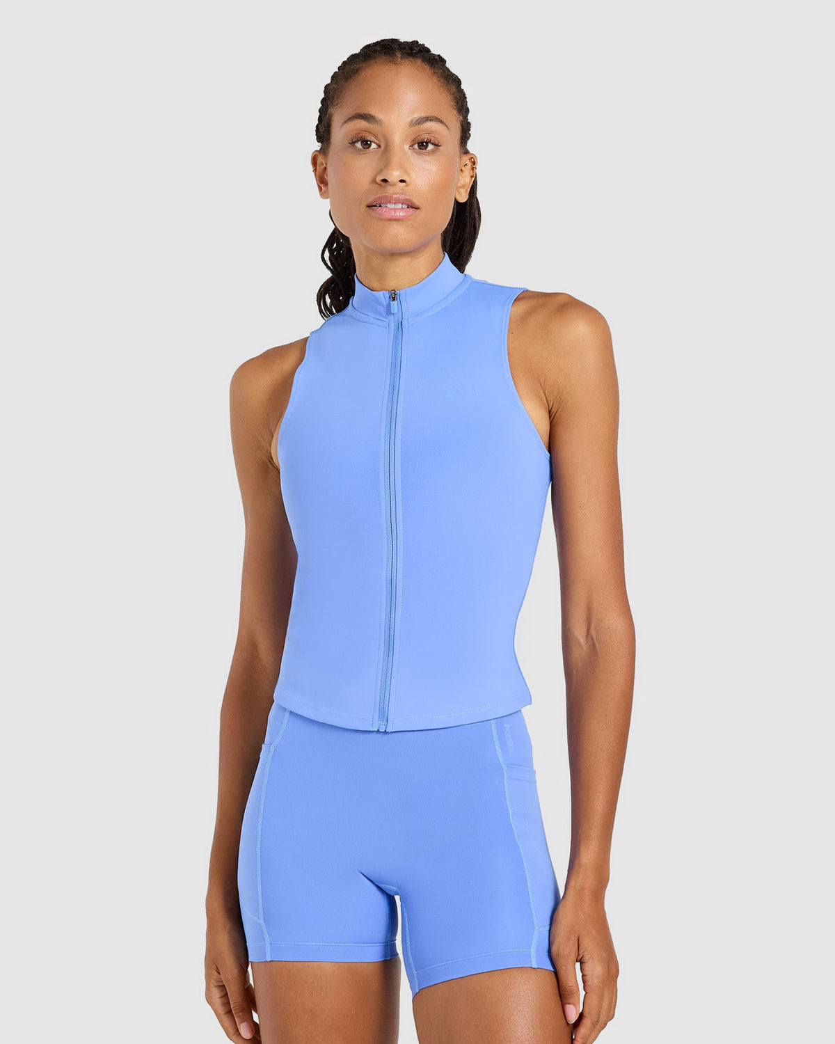 Run Sleeveless Zip Up Jacket - Cornflower Blau