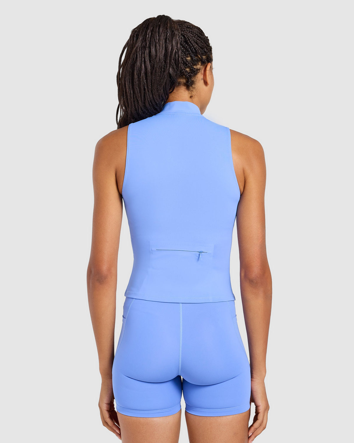 Run Sleeveless Zip Up Jacket - Cornflower Blau
