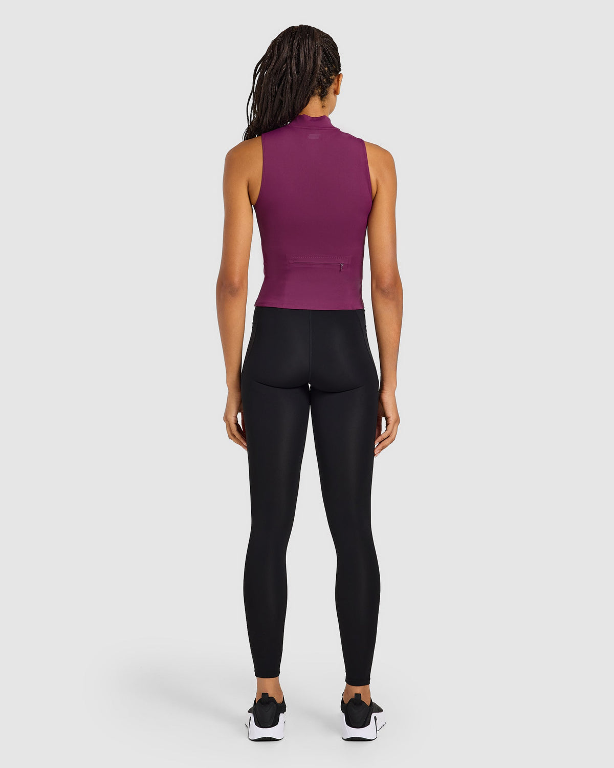 Run Sleeveless Zip Up Jacket - Plum