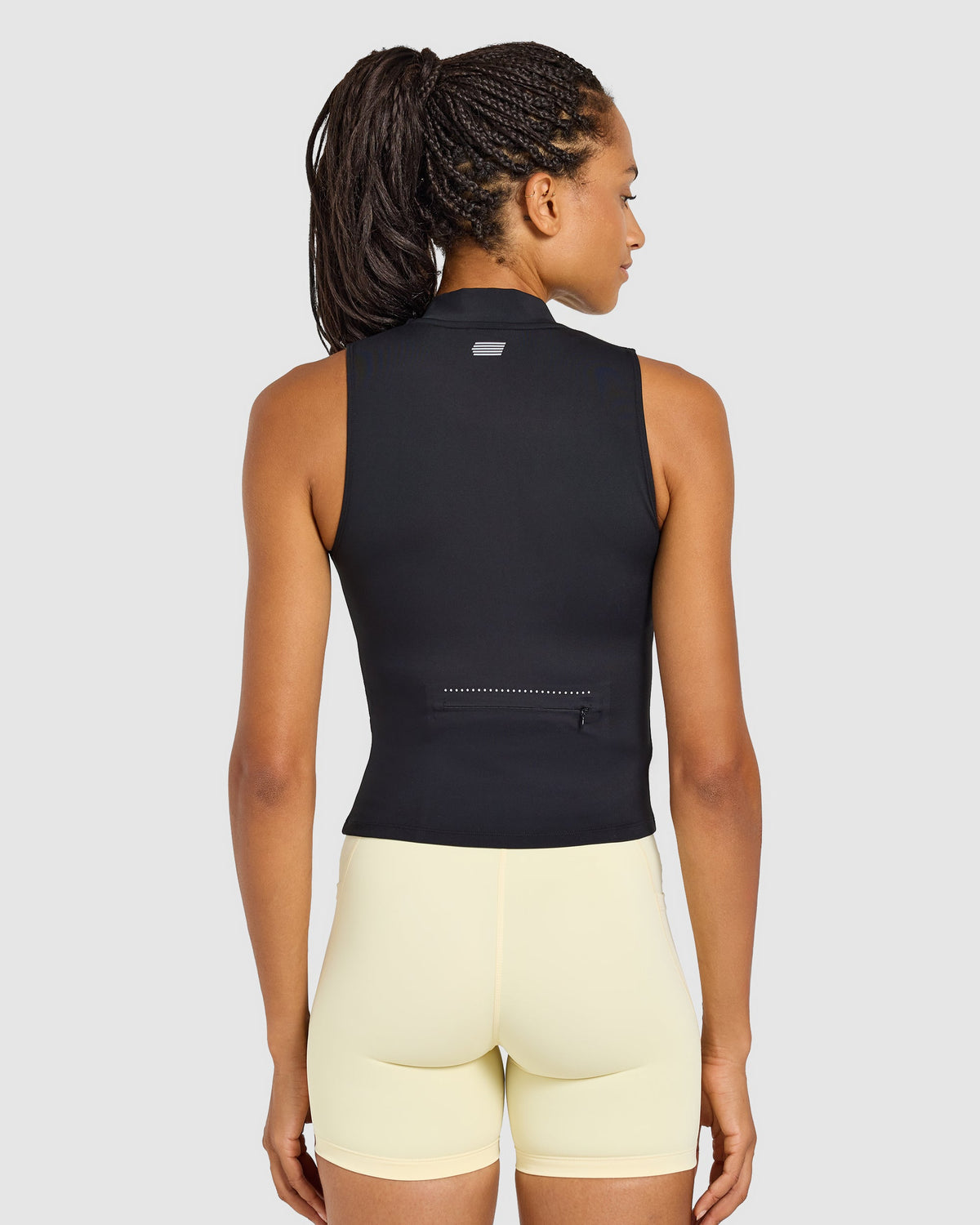 Run Sleeveless Zip Up Jacket - Schwarz