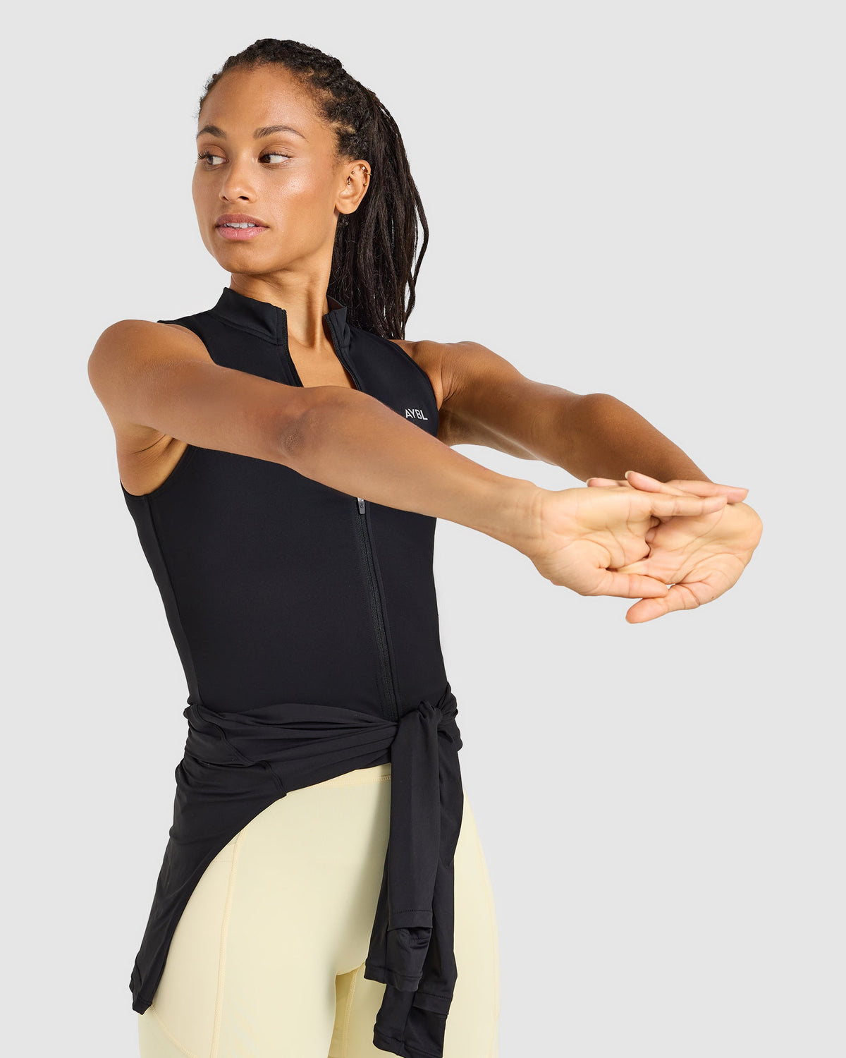 Run Sleeveless Zip Up Jacket - Schwarz