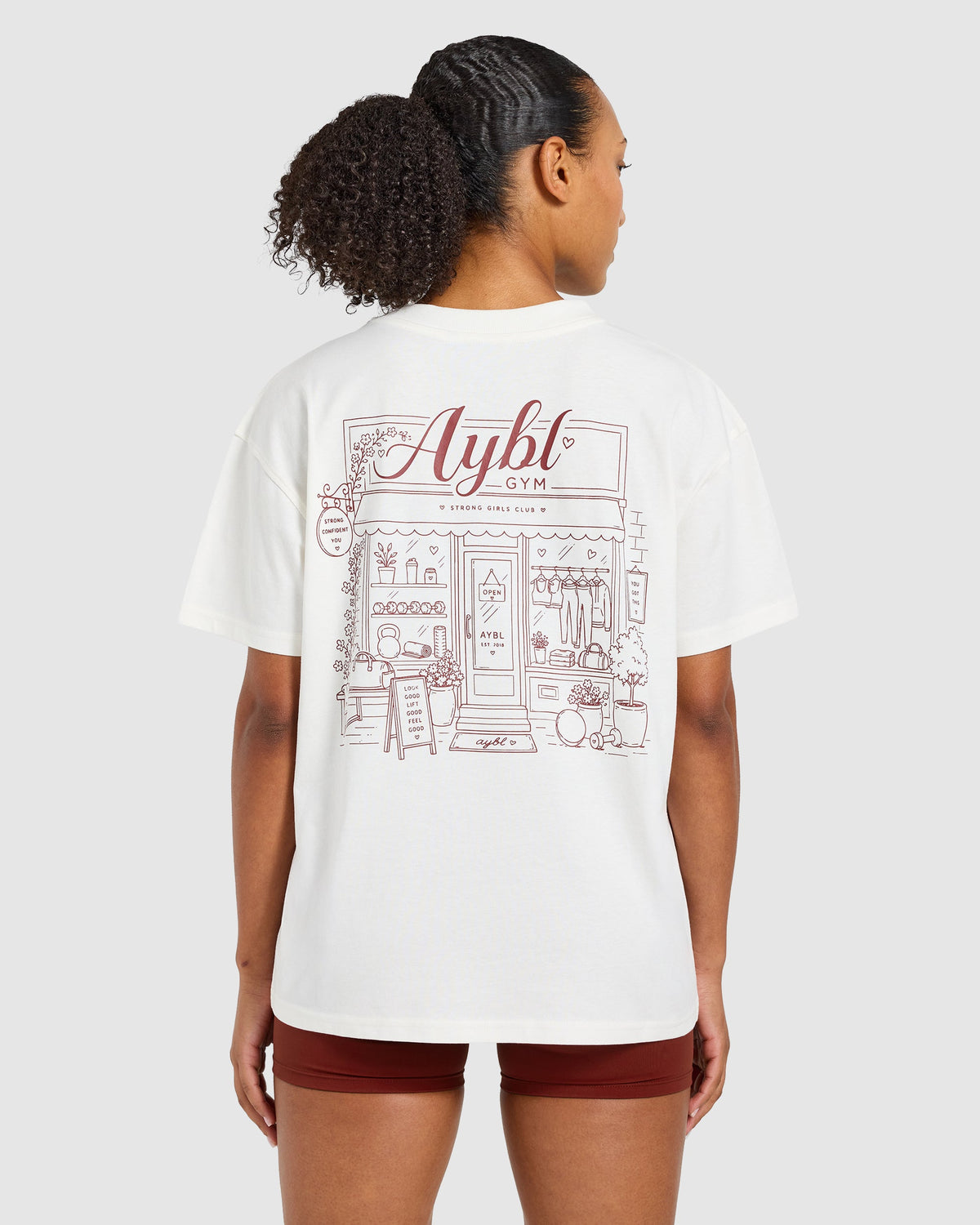 AYBL Gym Oversized T Shirt - Off Weiß