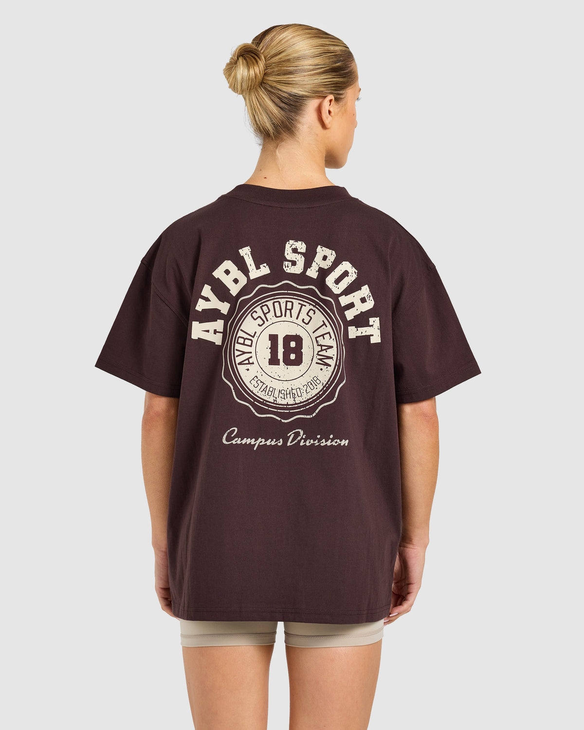 AYBL Campus Division Oversized T Shirt - Cocoa Braun