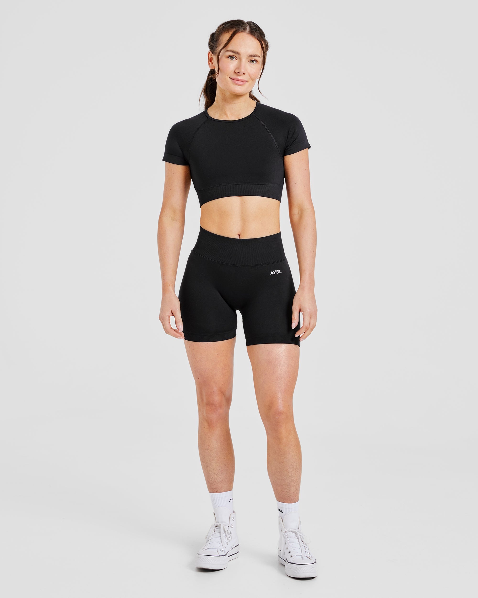 Adapt Seamless Crop Top - Schwarz