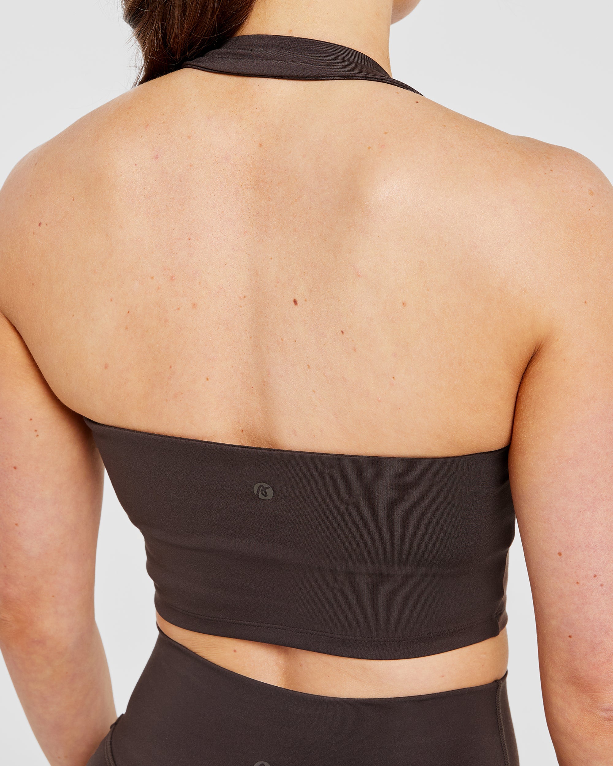 Staple Halterneck Crop Top -  Coffee Braun