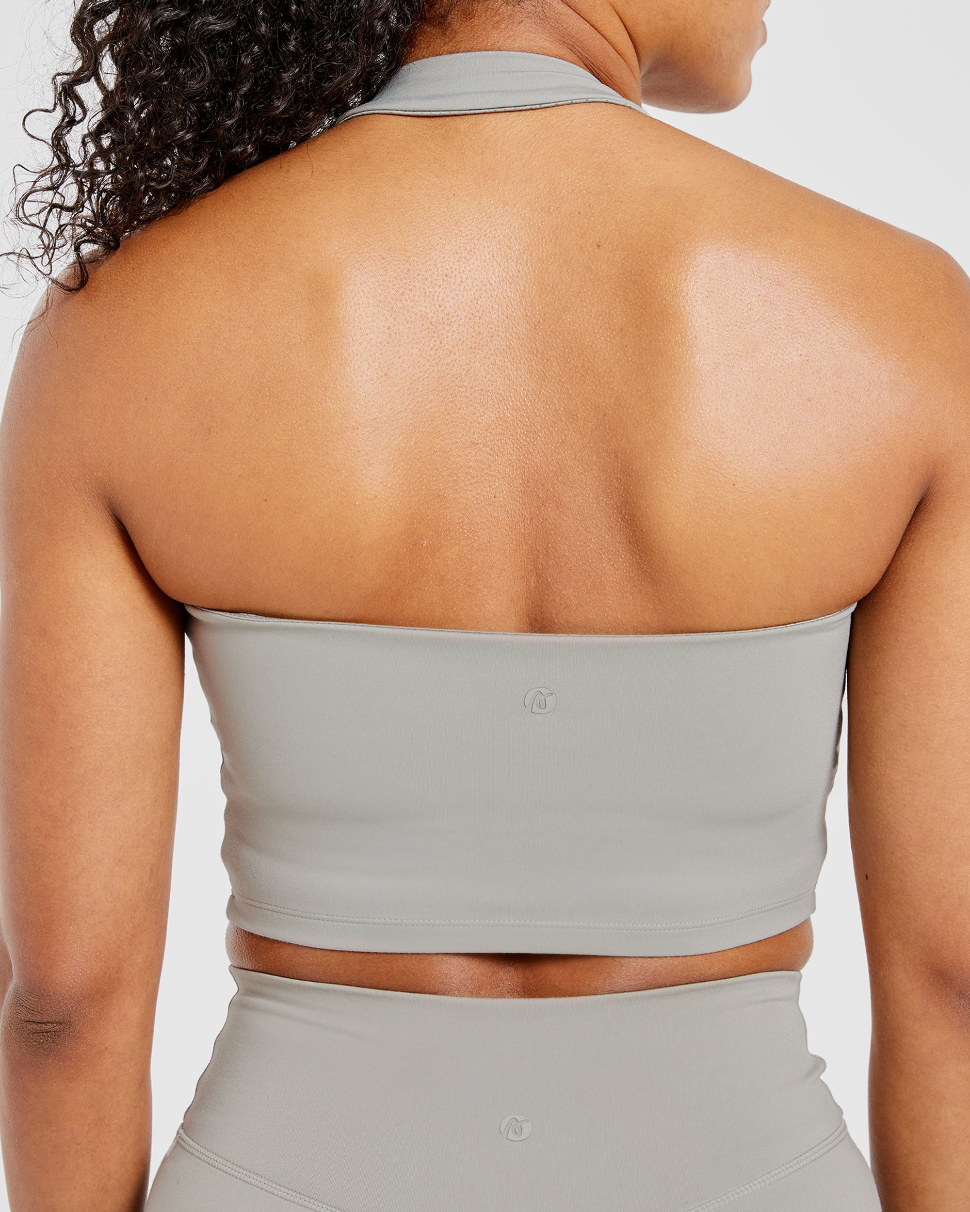 Staple Halterneck Crop Top -  Washed Olive