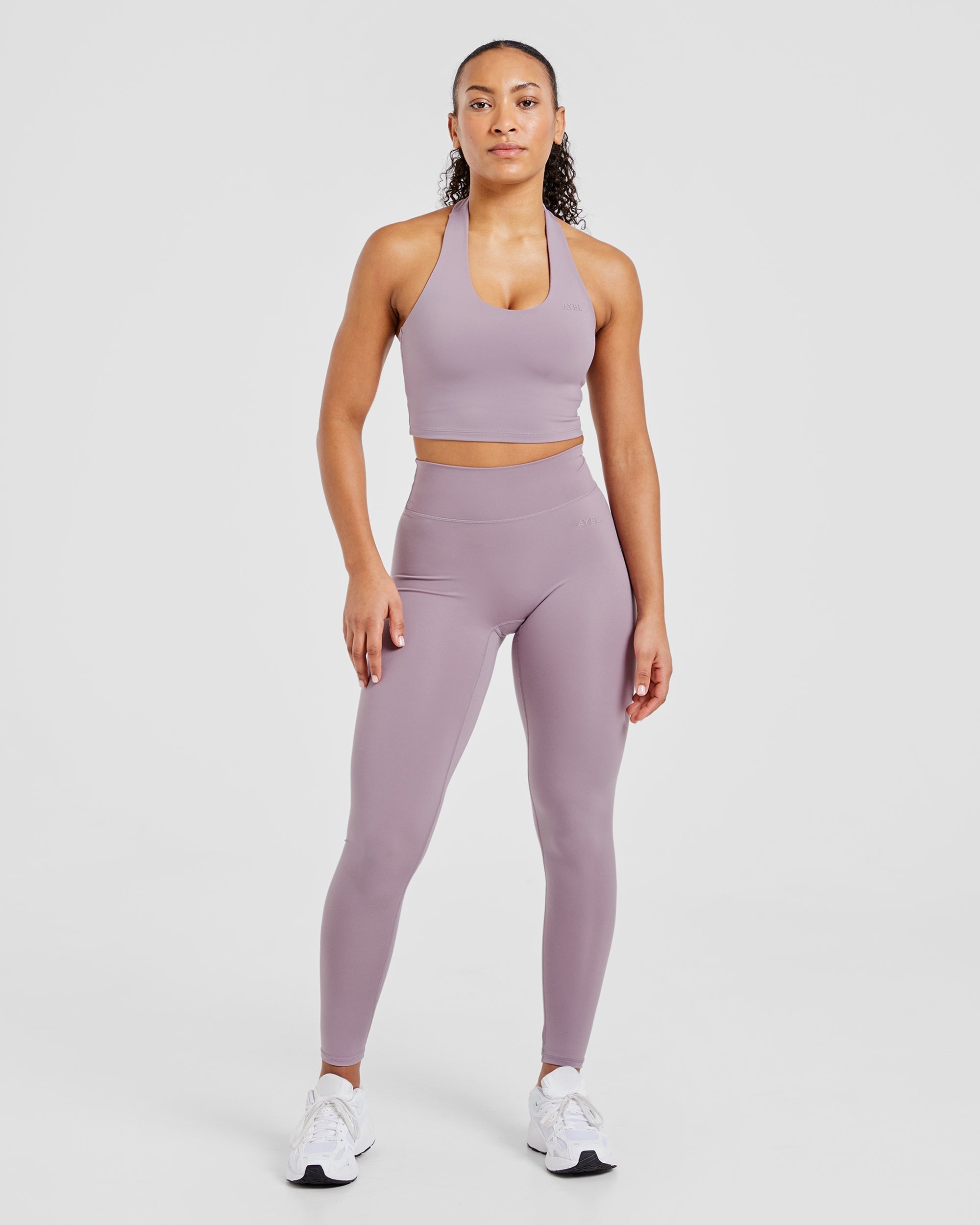 Staple Halterneck Crop Top -  Mauve Lila