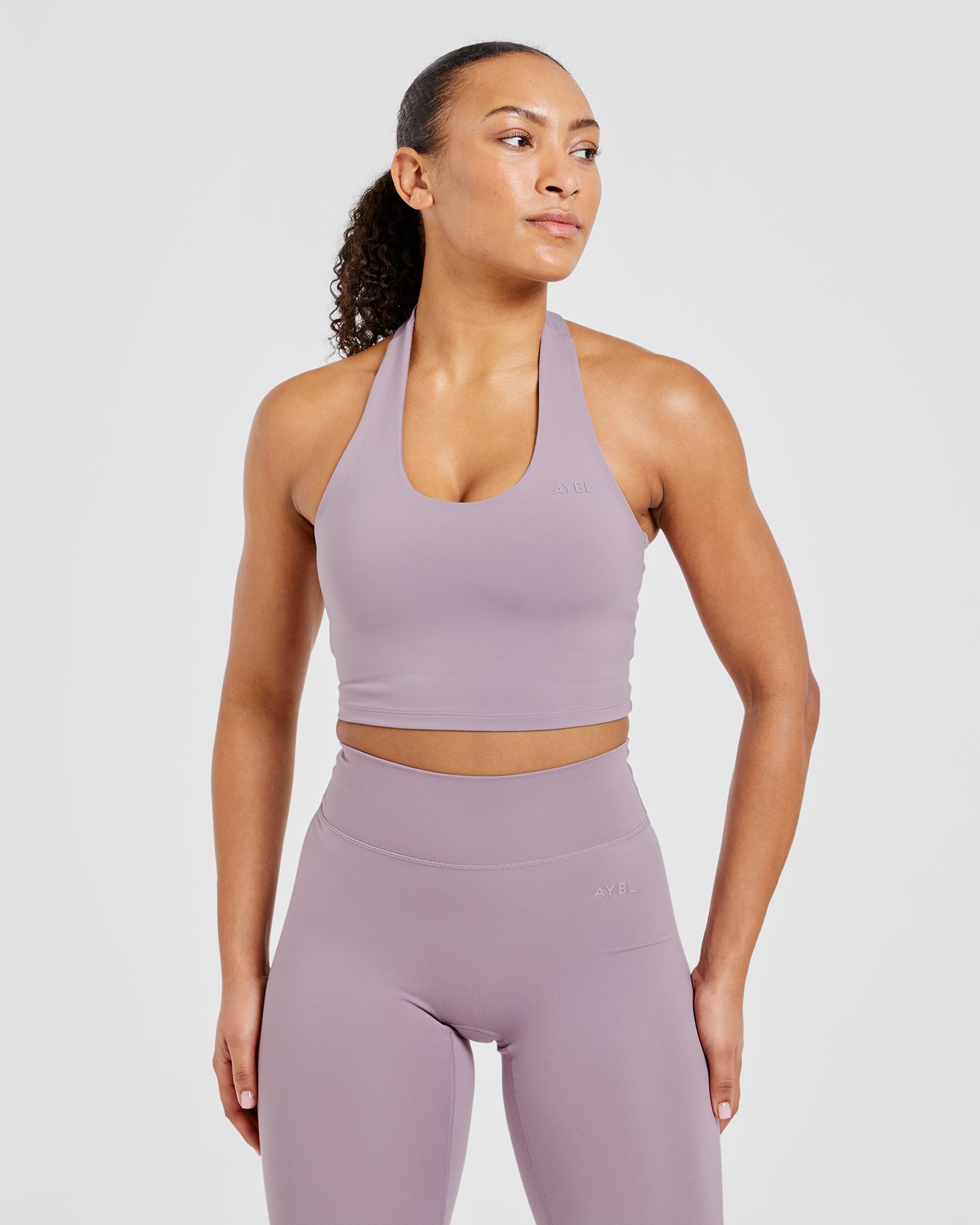 Staple Halterneck Crop Top -  Mauve Lila