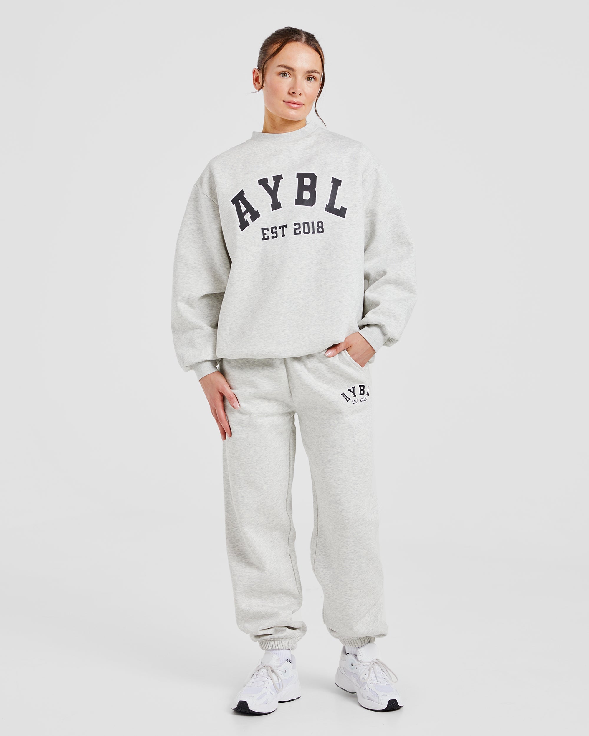 Varsity Graphic Oversized Sweatshirt - Grau Marl