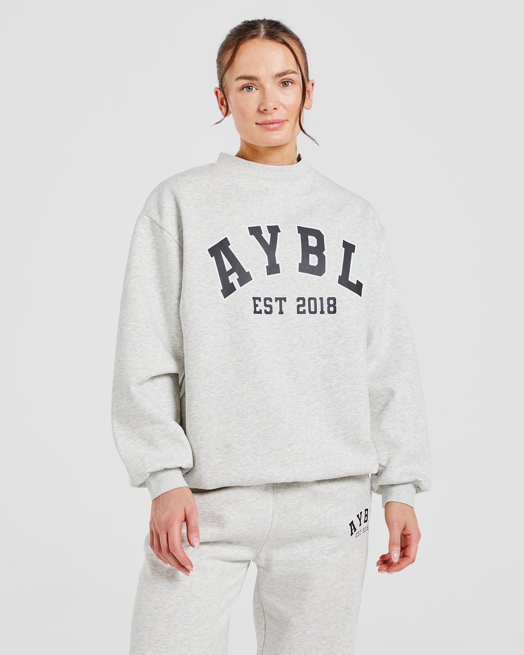 Varsity Graphic Oversized Sweatshirt - Grau Marl