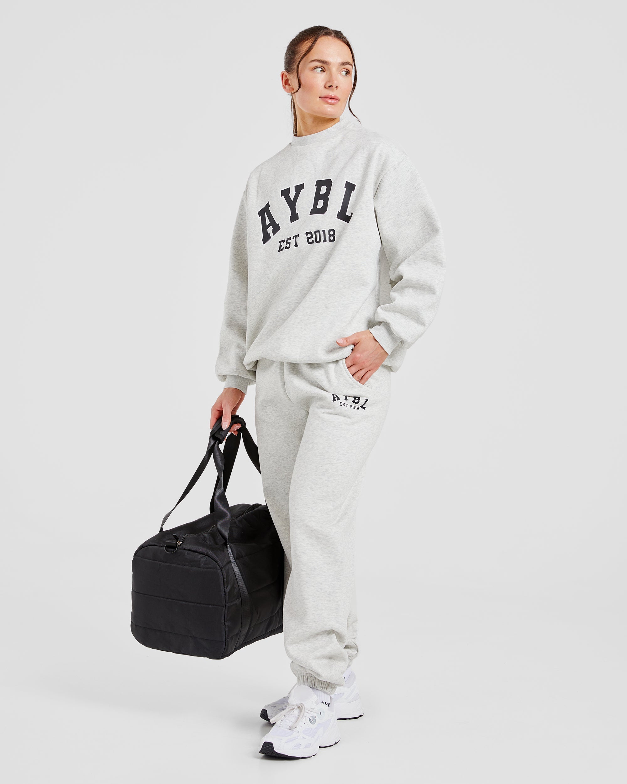 Varsity Graphic Oversized Sweatshirt - Grau Marl