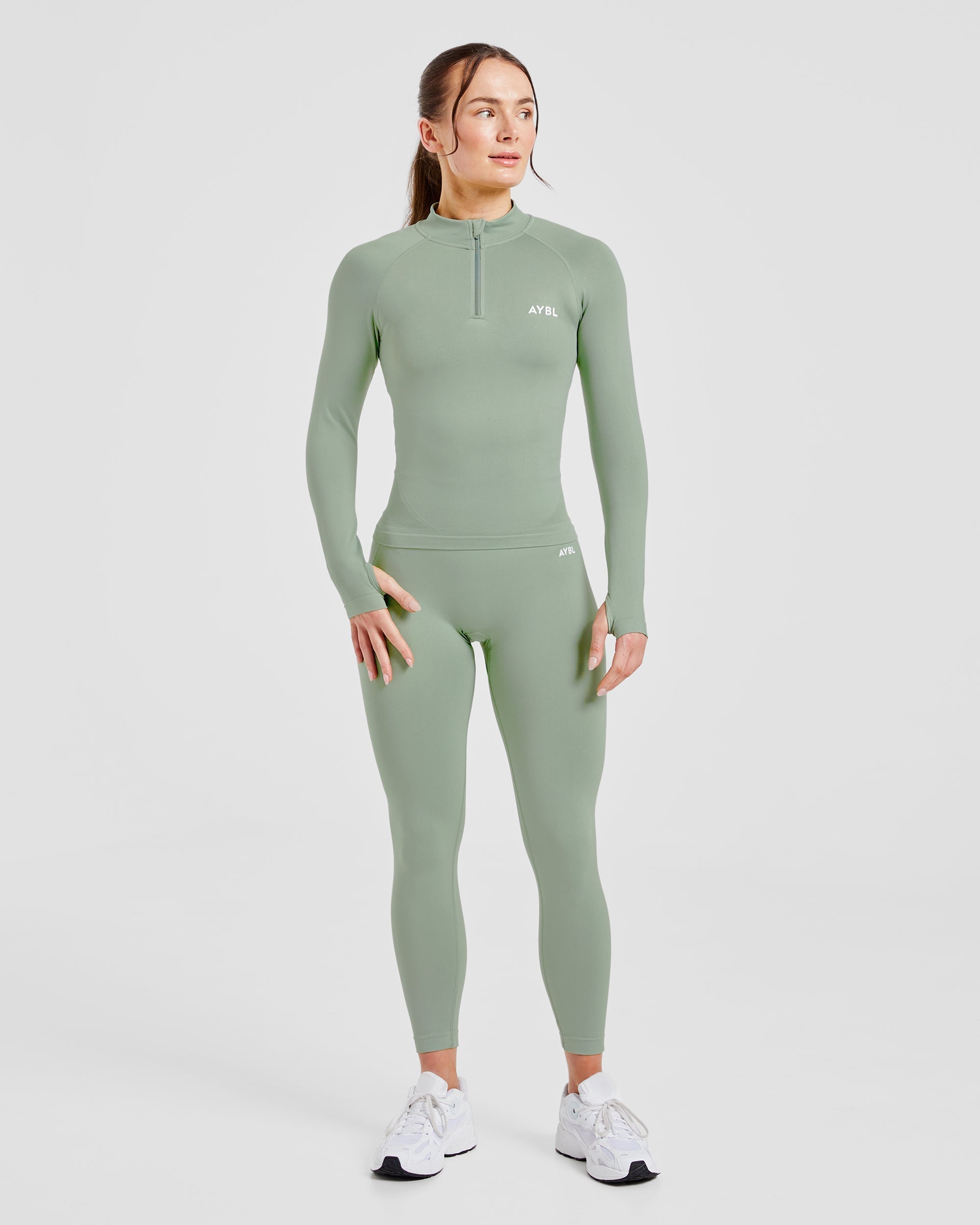 Empower Seamless 1/2 Zip Jacket - Grove Grün