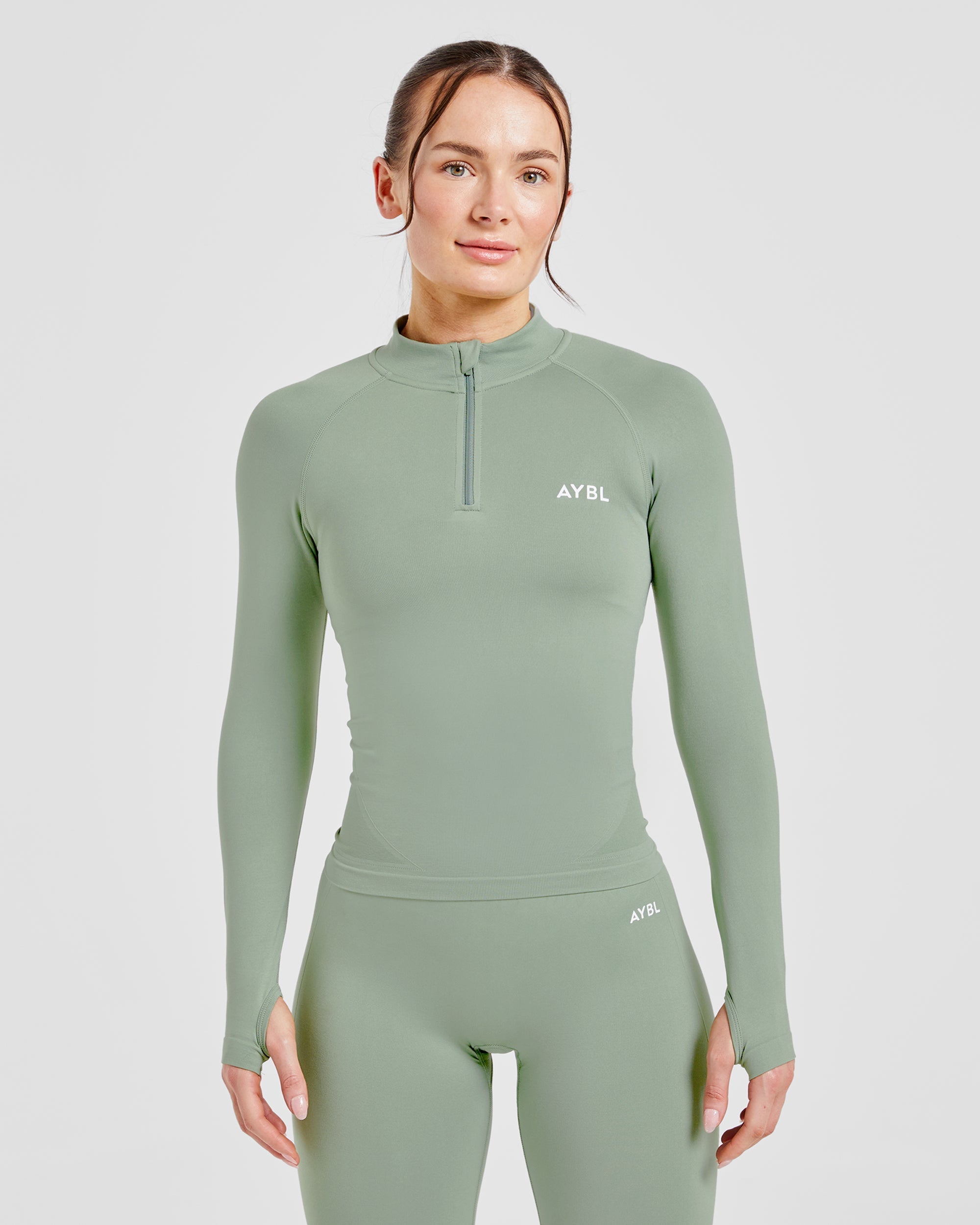 Empower Seamless 1/2 Zip Jacket - Grove Grün