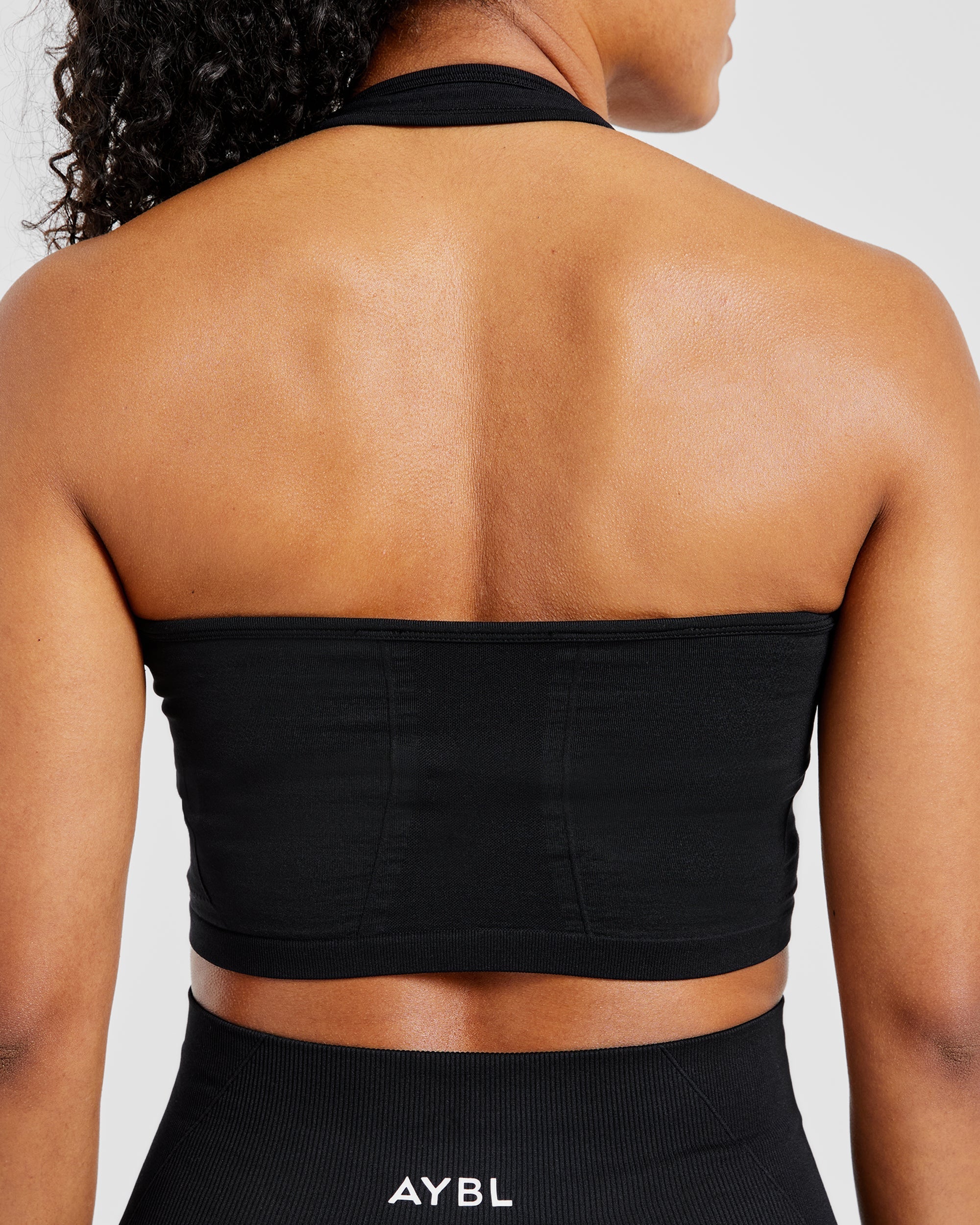 Empower Seamless Halterneck Crop Top - Schwarz