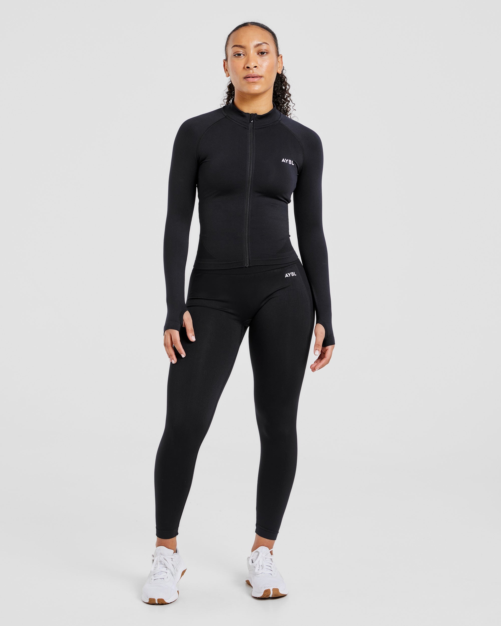 Empower Seamless Full Zip Jacket - Schwarz