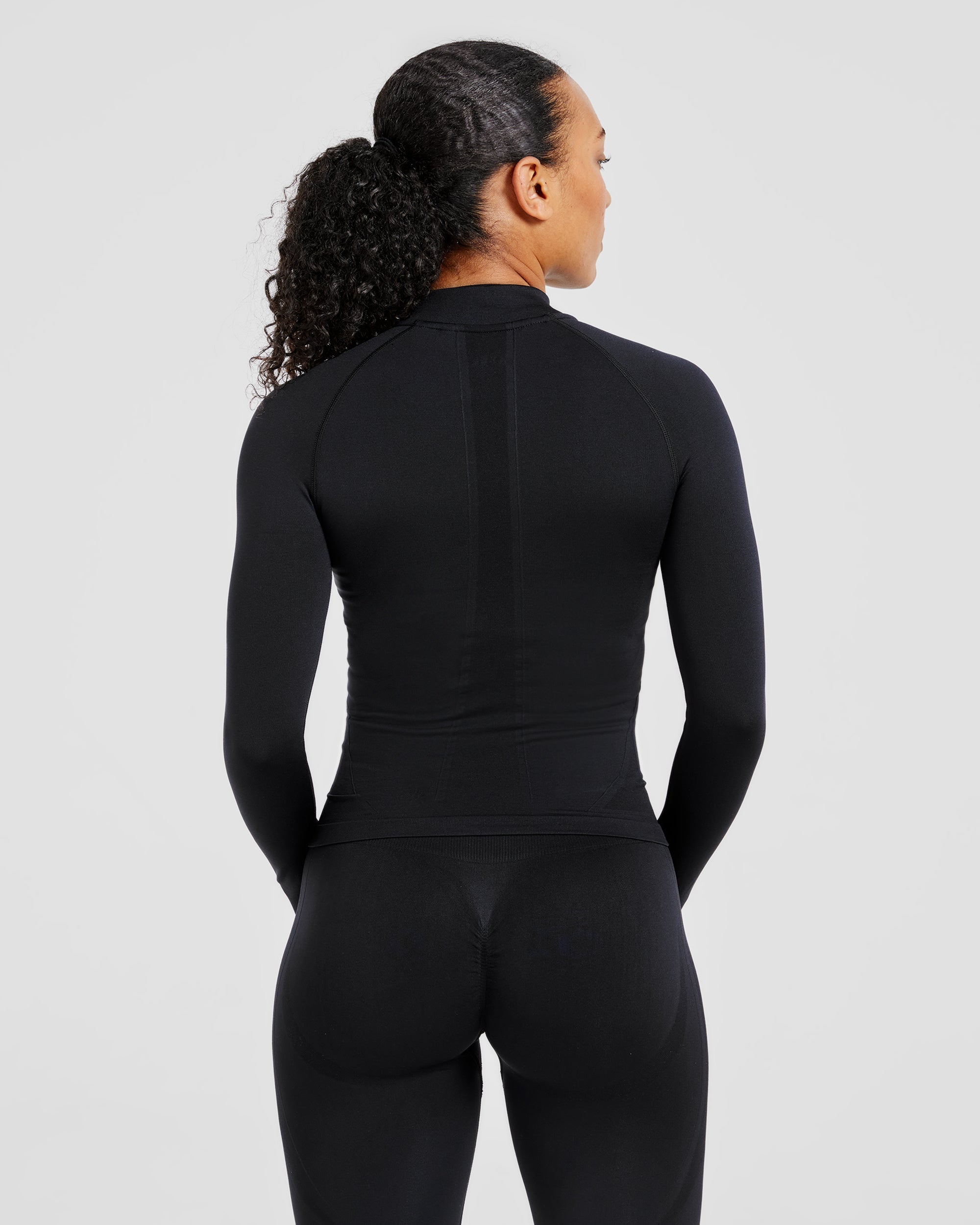 Empower Seamless Full Zip Jacket - Schwarz