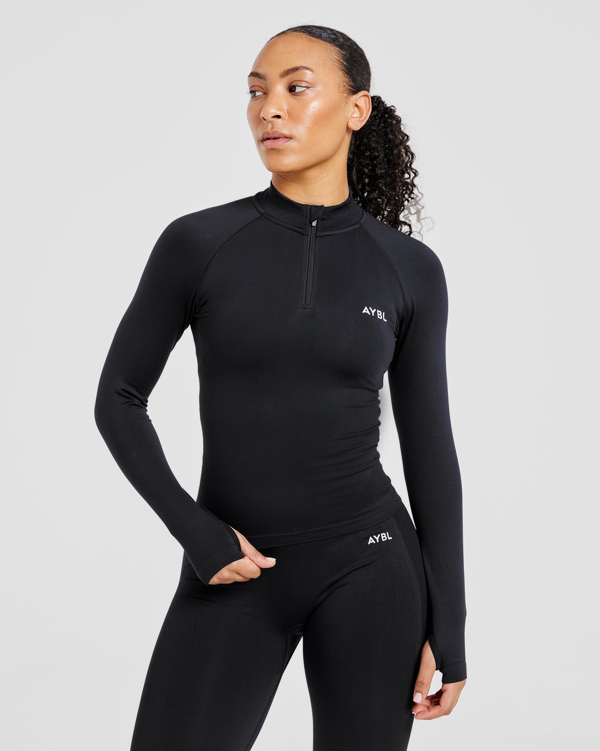 Empower Seamless 1/2 Zip Jacket - Schwarz