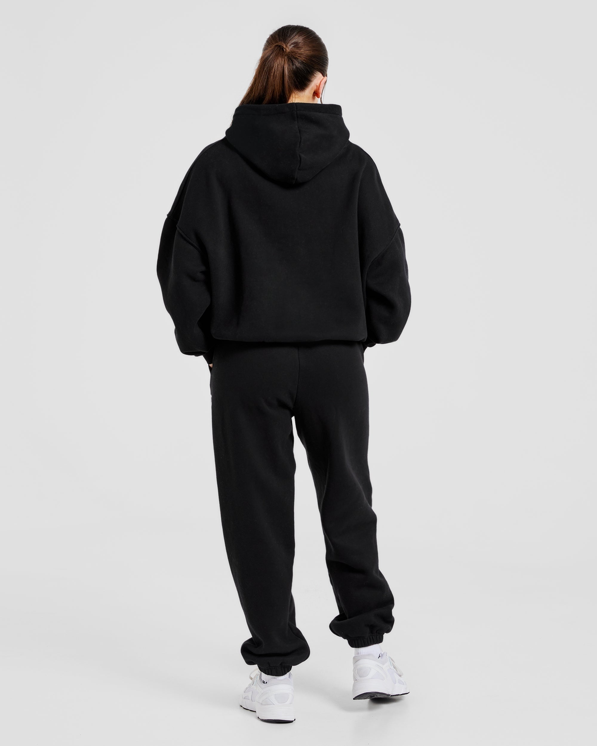 Varsity Oversized Hoodie - Schwarz