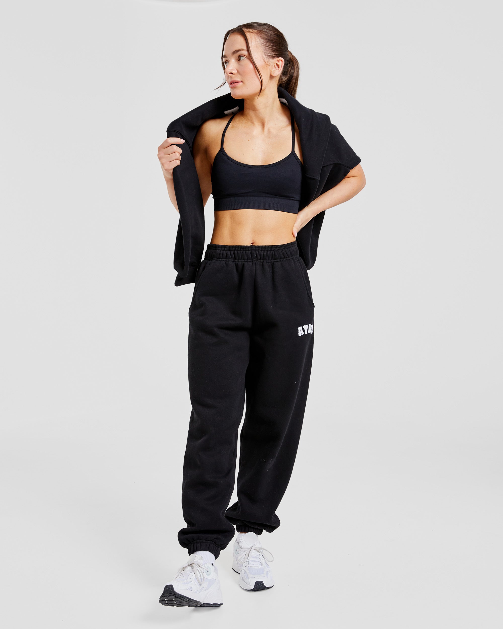 Varsity Oversized Joggers - Schwarz