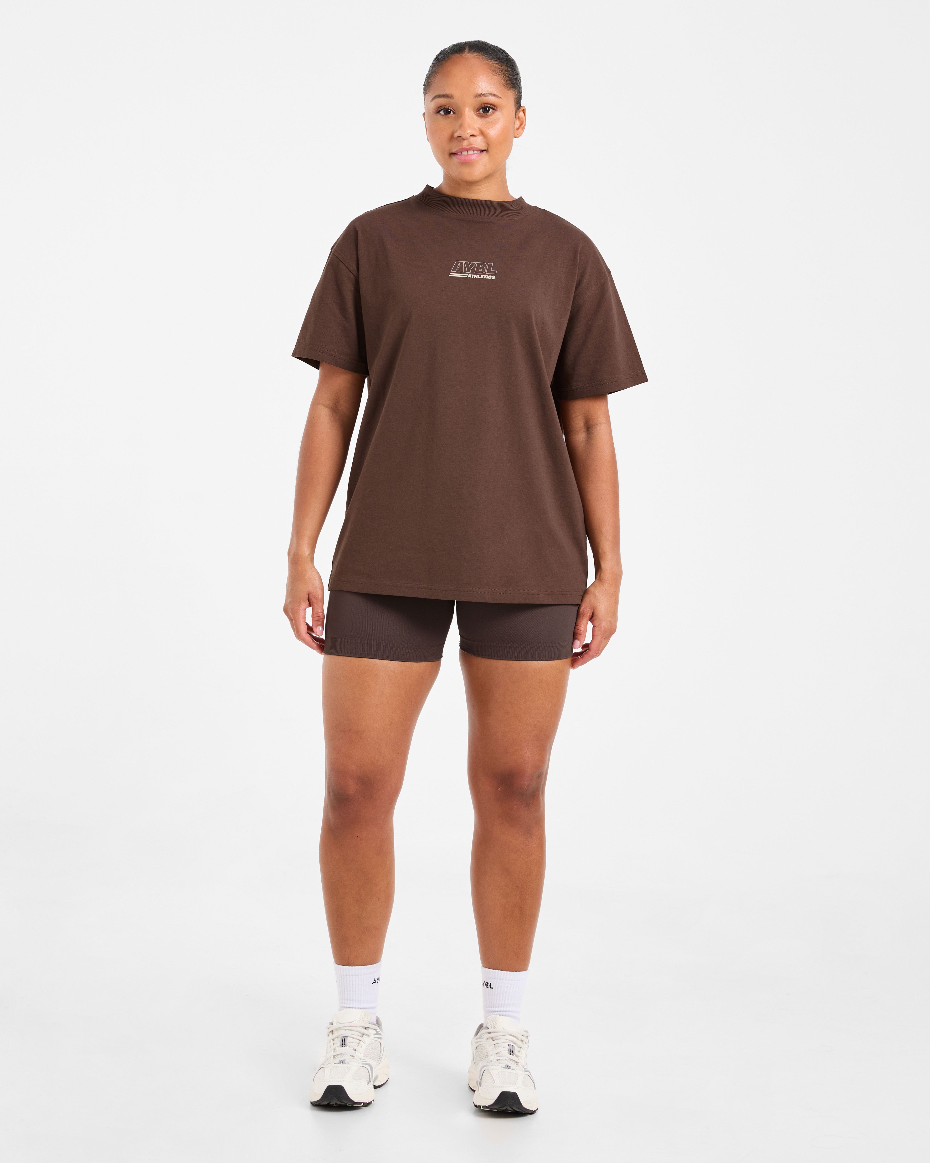 Athletics Track Oversized T Shirt - Braun/Sand