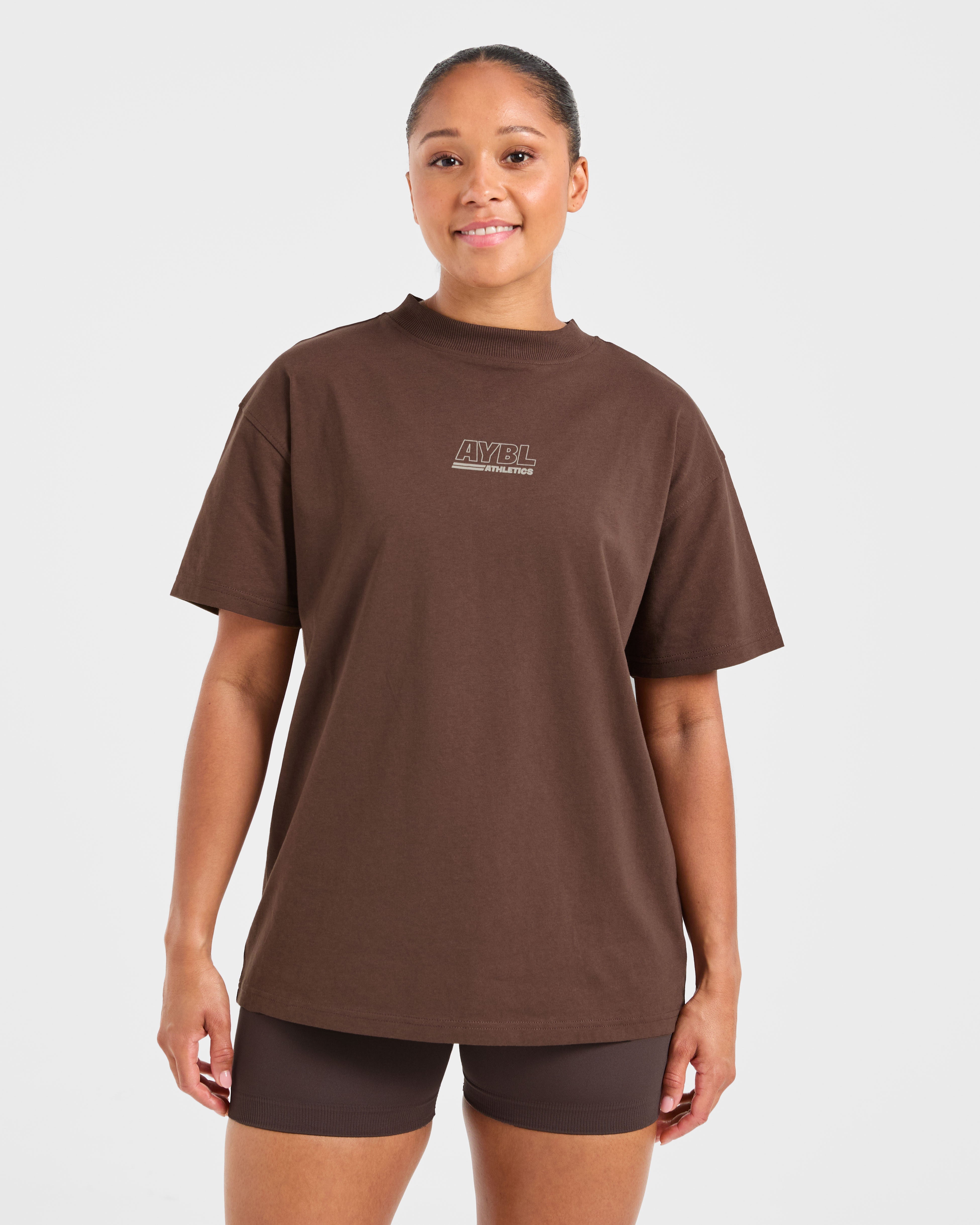Athletics Track Oversized T Shirt - Braun/Sand