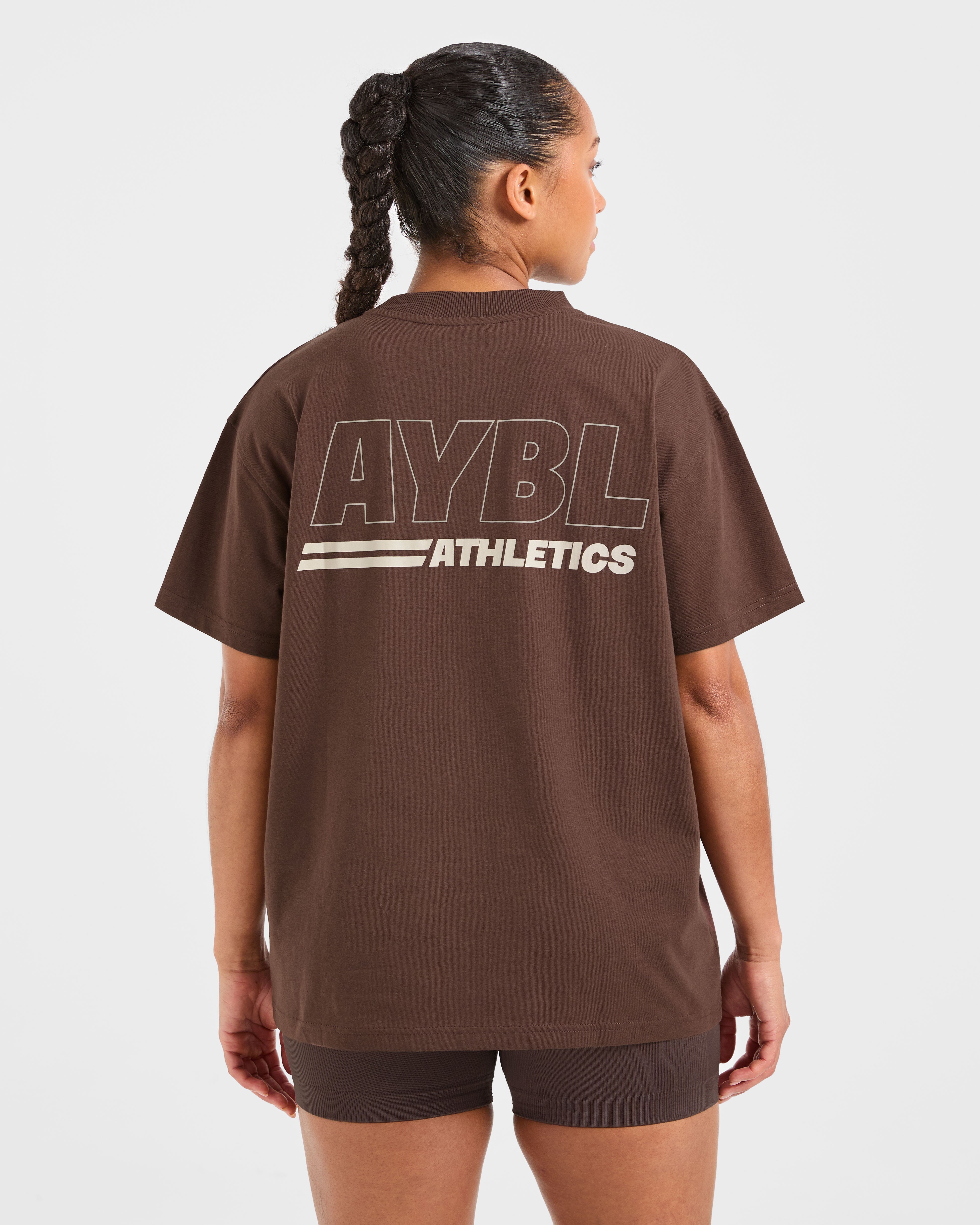 Athletics Track Oversized T Shirt - Braun/Sand