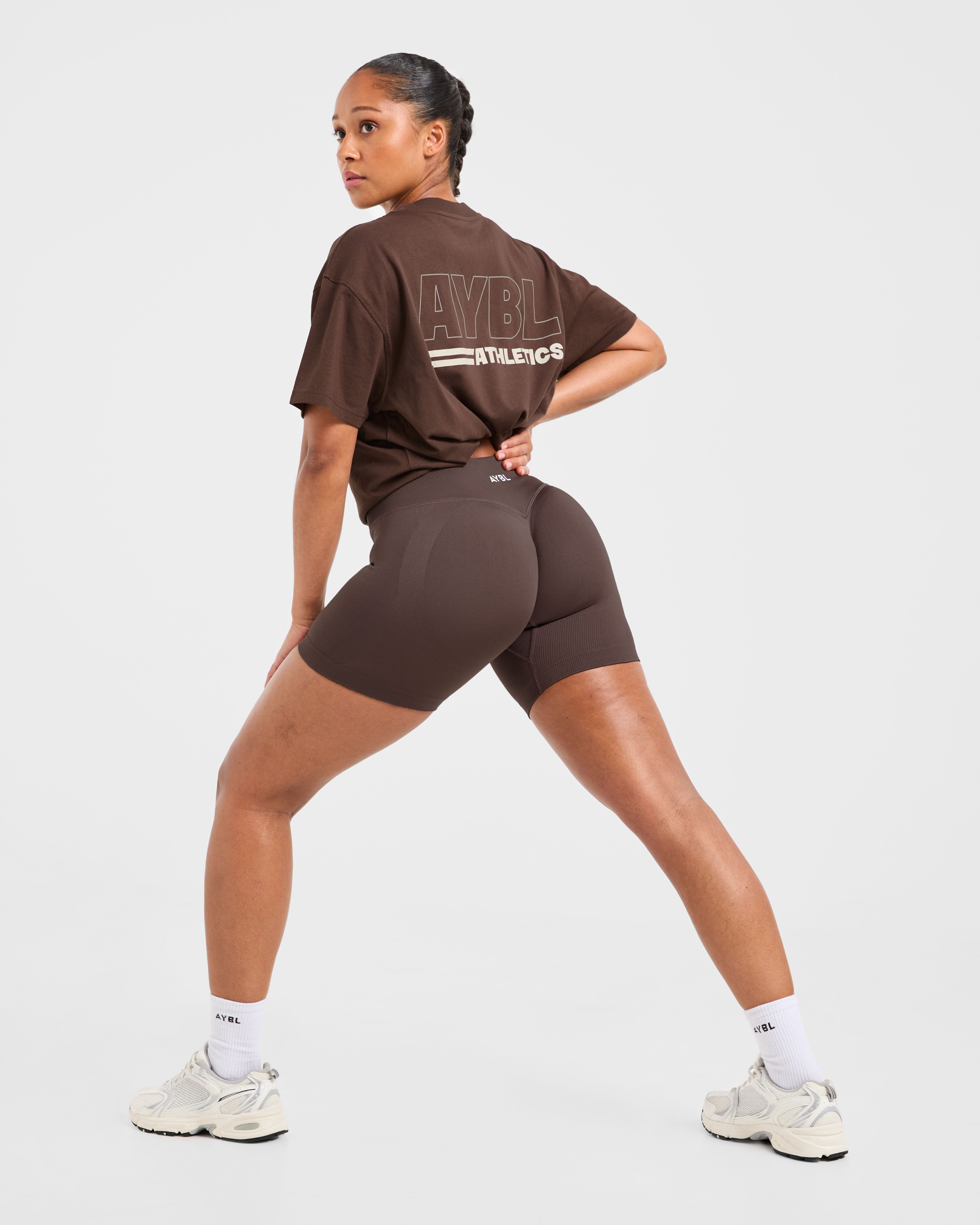 Athletics Track Oversized T Shirt - Braun/Sand
