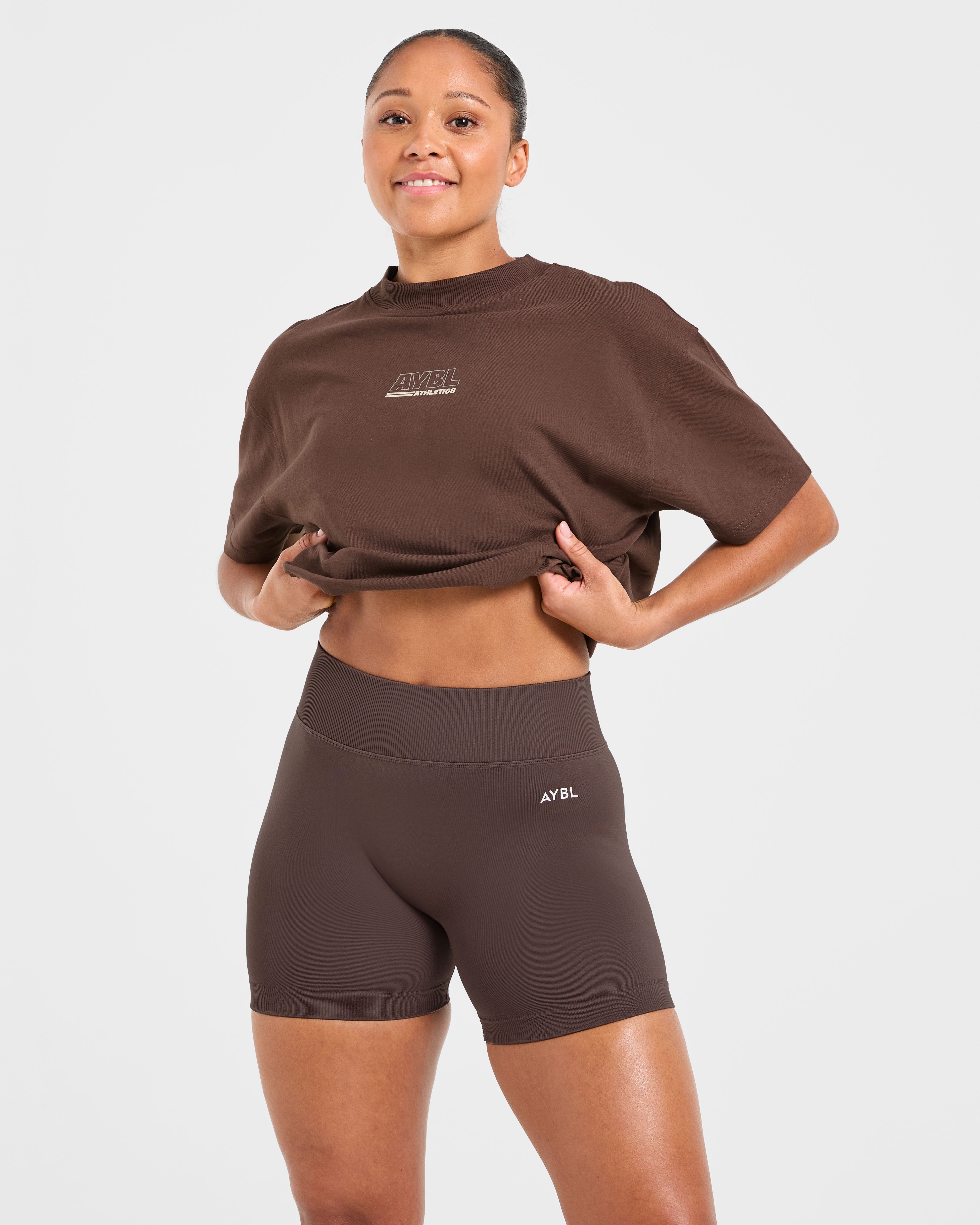 Athletics Track Oversized T Shirt - Braun/Sand