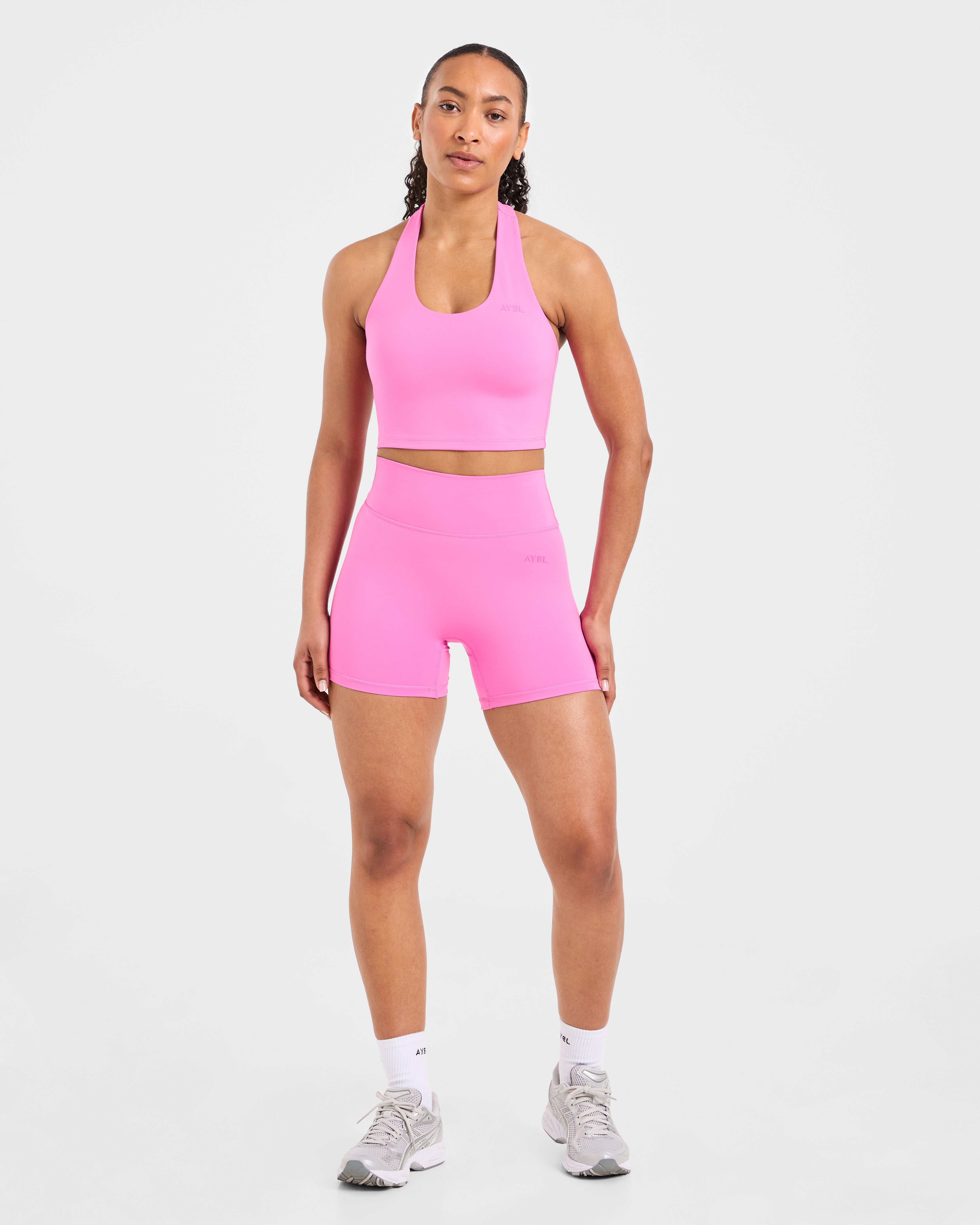 Staple Halterneck Crop Top - Summer Rosa