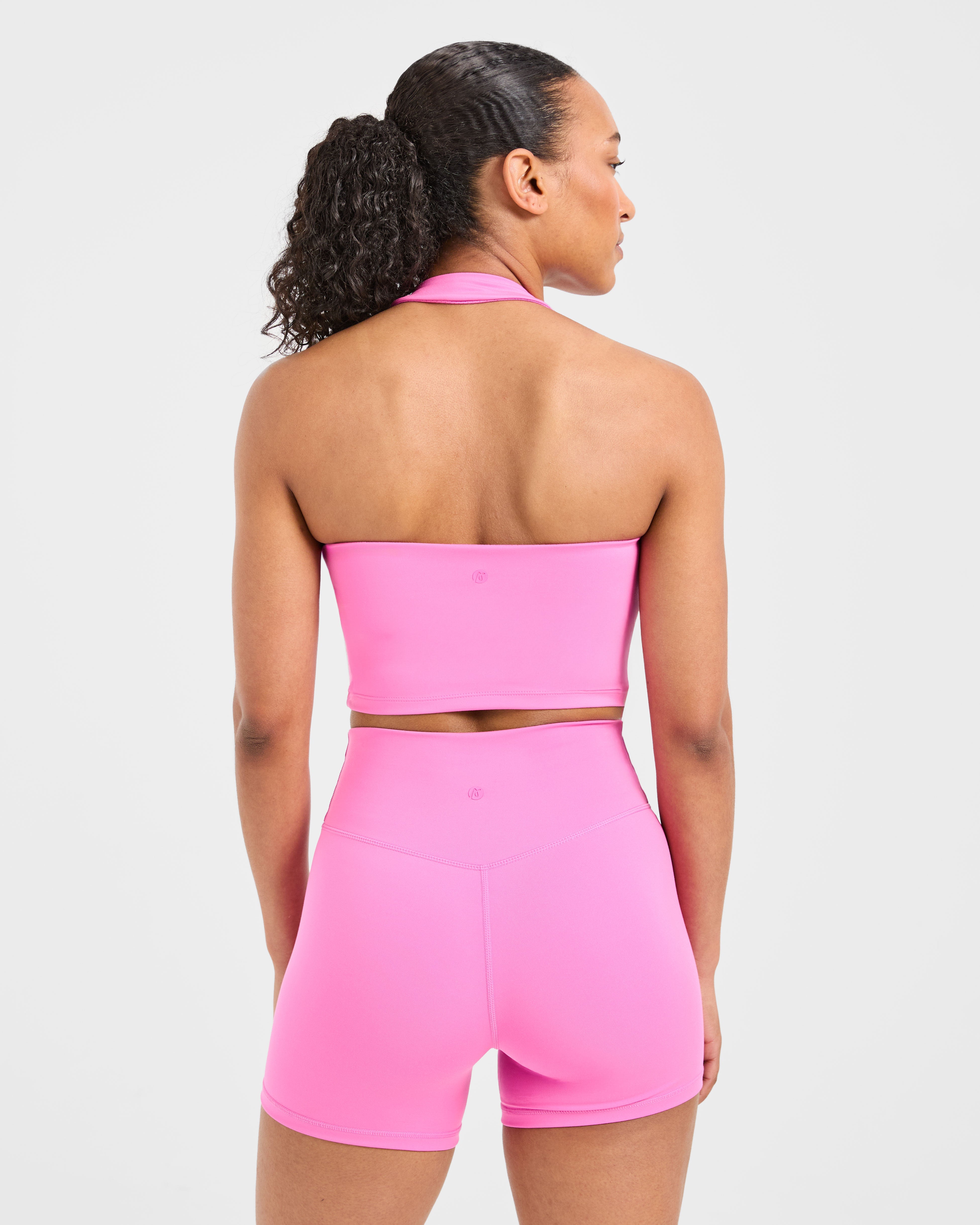 Staple Halterneck Crop Top - Summer Rosa