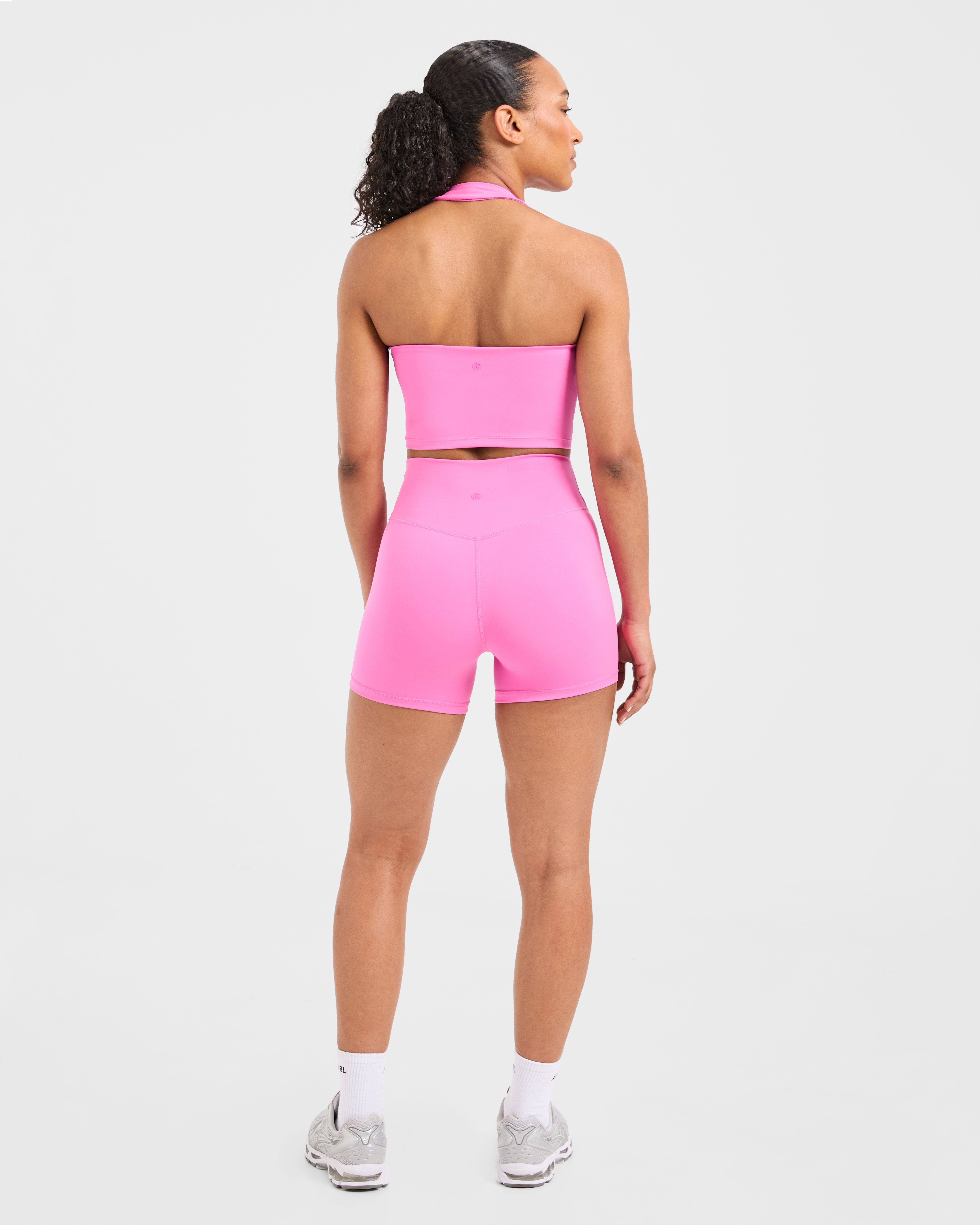 Staple Halterneck Crop Top - Summer Rosa