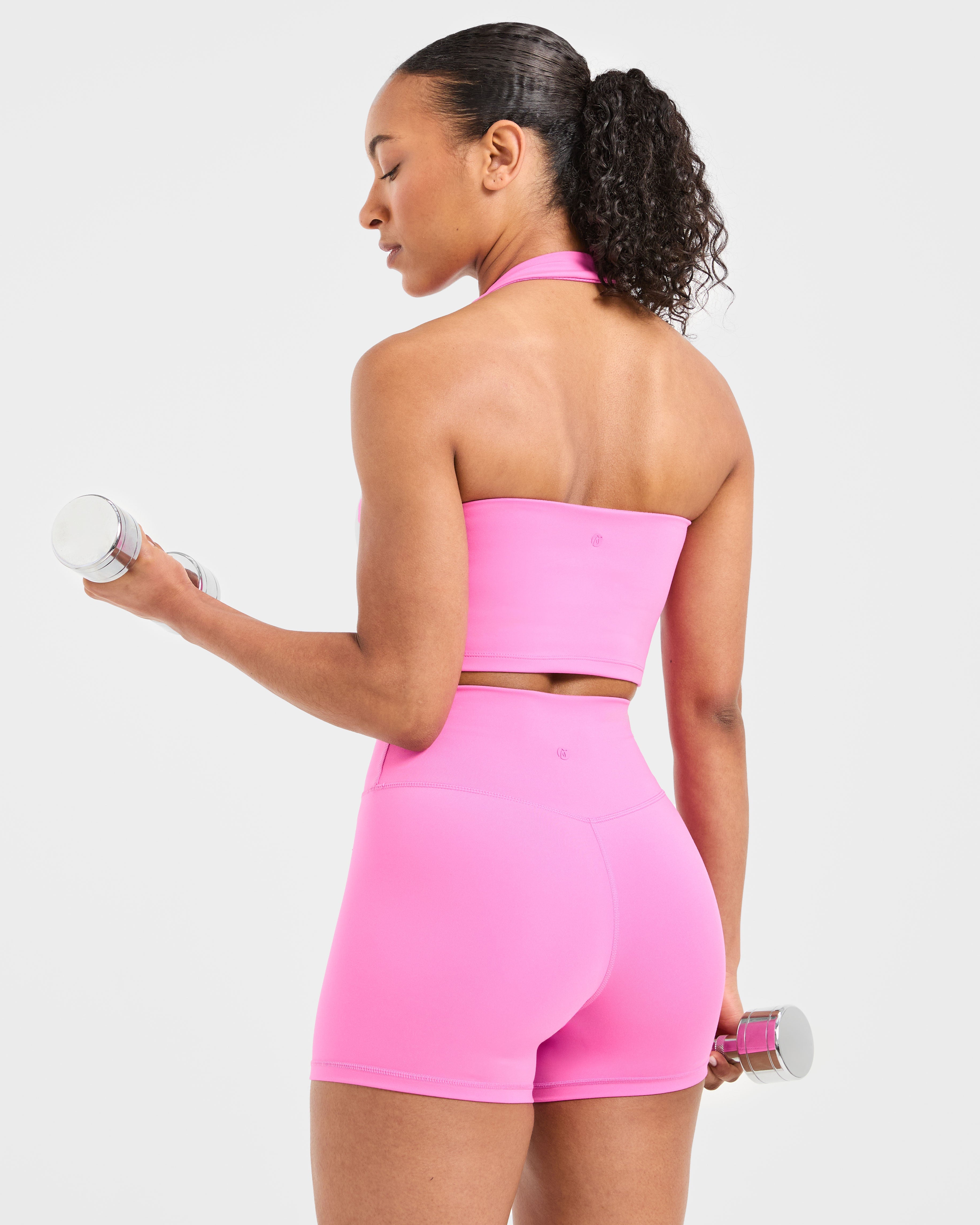 Staple Halterneck Crop Top - Summer Rosa