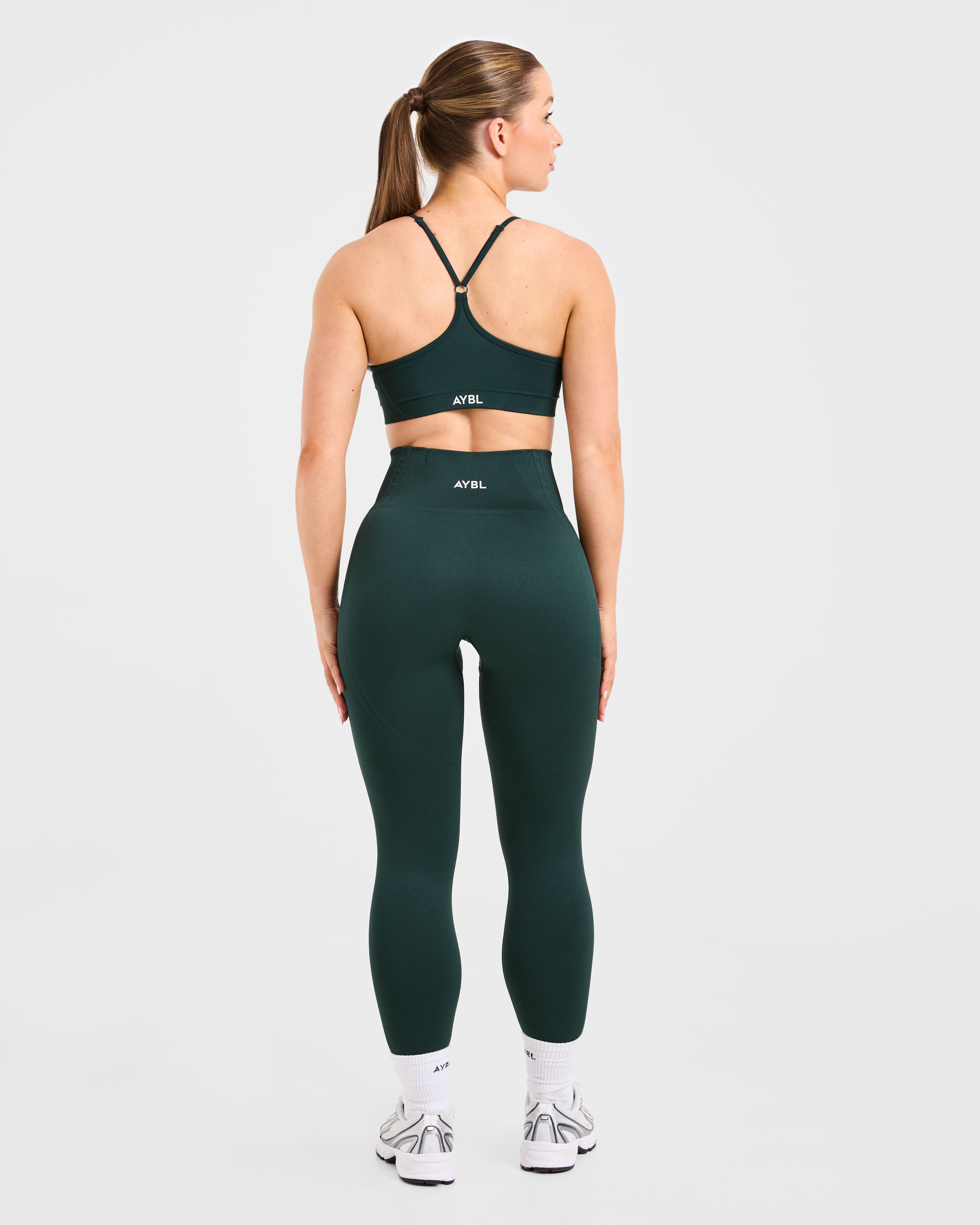 Balance V3 Seamless Strappy Sports Bra - Dark Grün