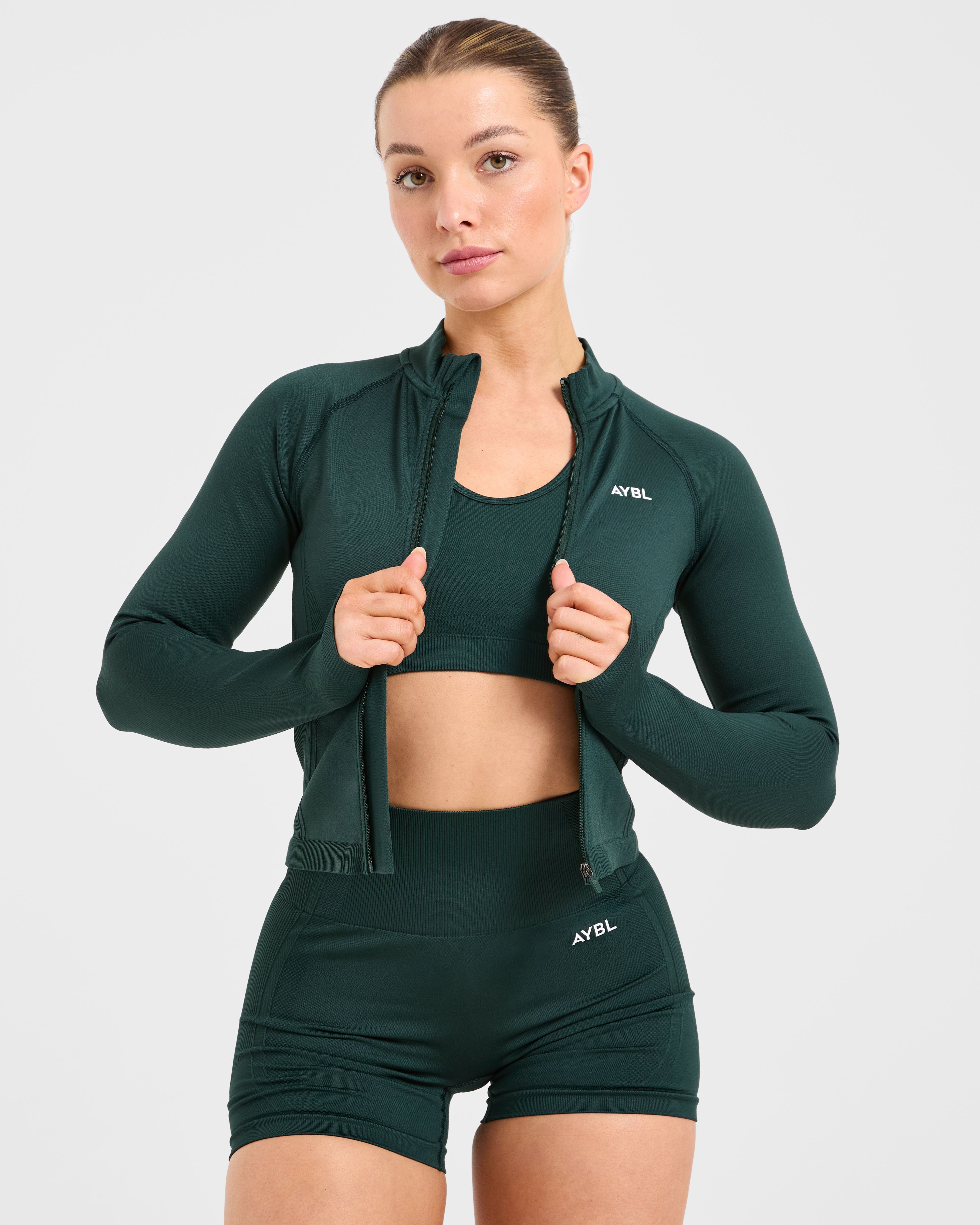 Balance V3 Seamless Zip Jacket - Dark Grün