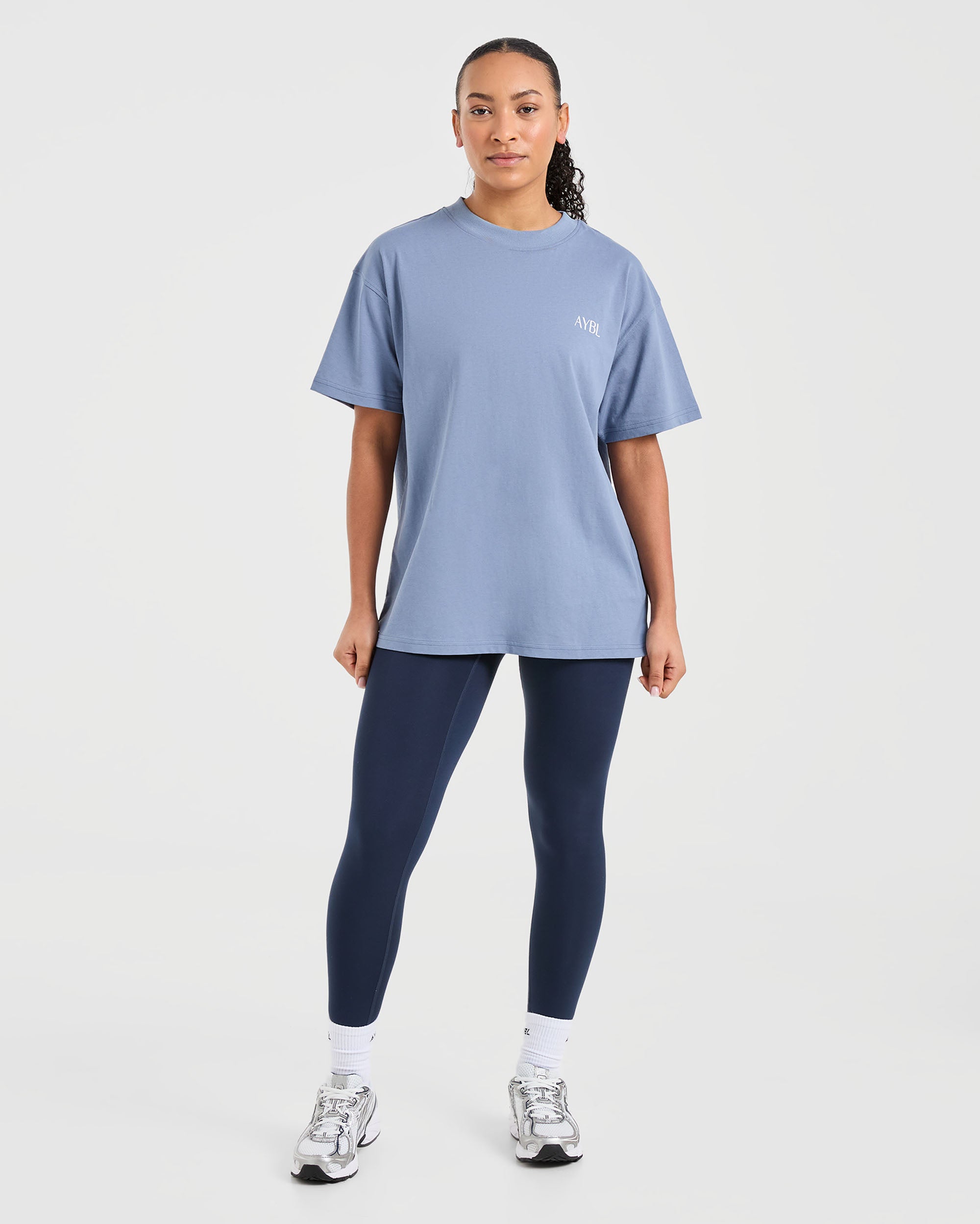 Strength Club Oversized T Shirt - Blau