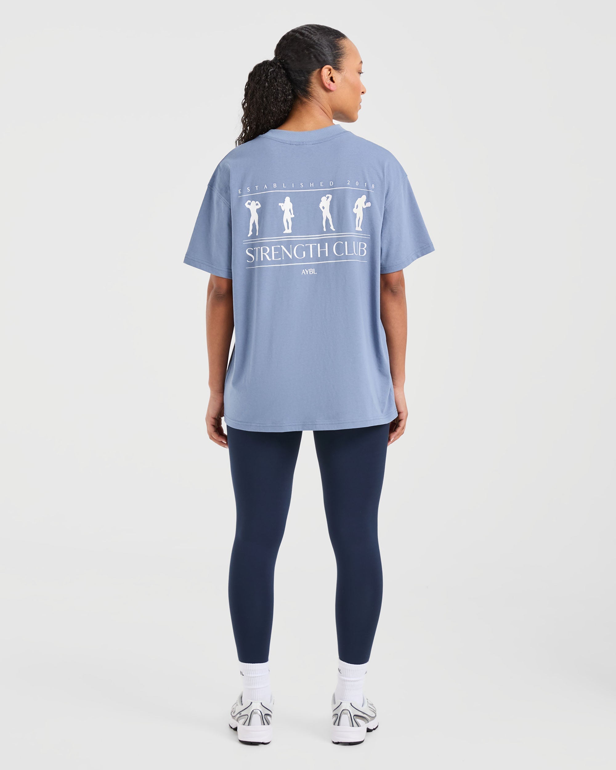 Strength Club Oversized T Shirt - Blau