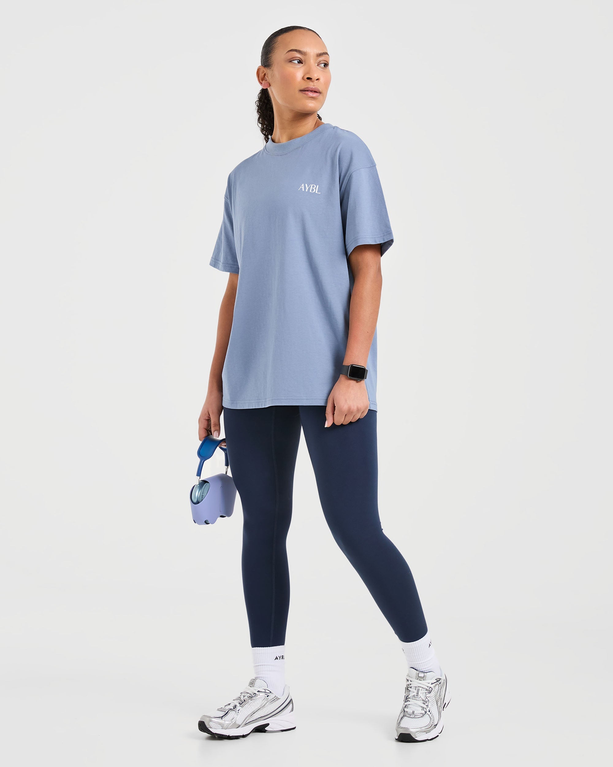 Strength Club Oversized T Shirt - Blau