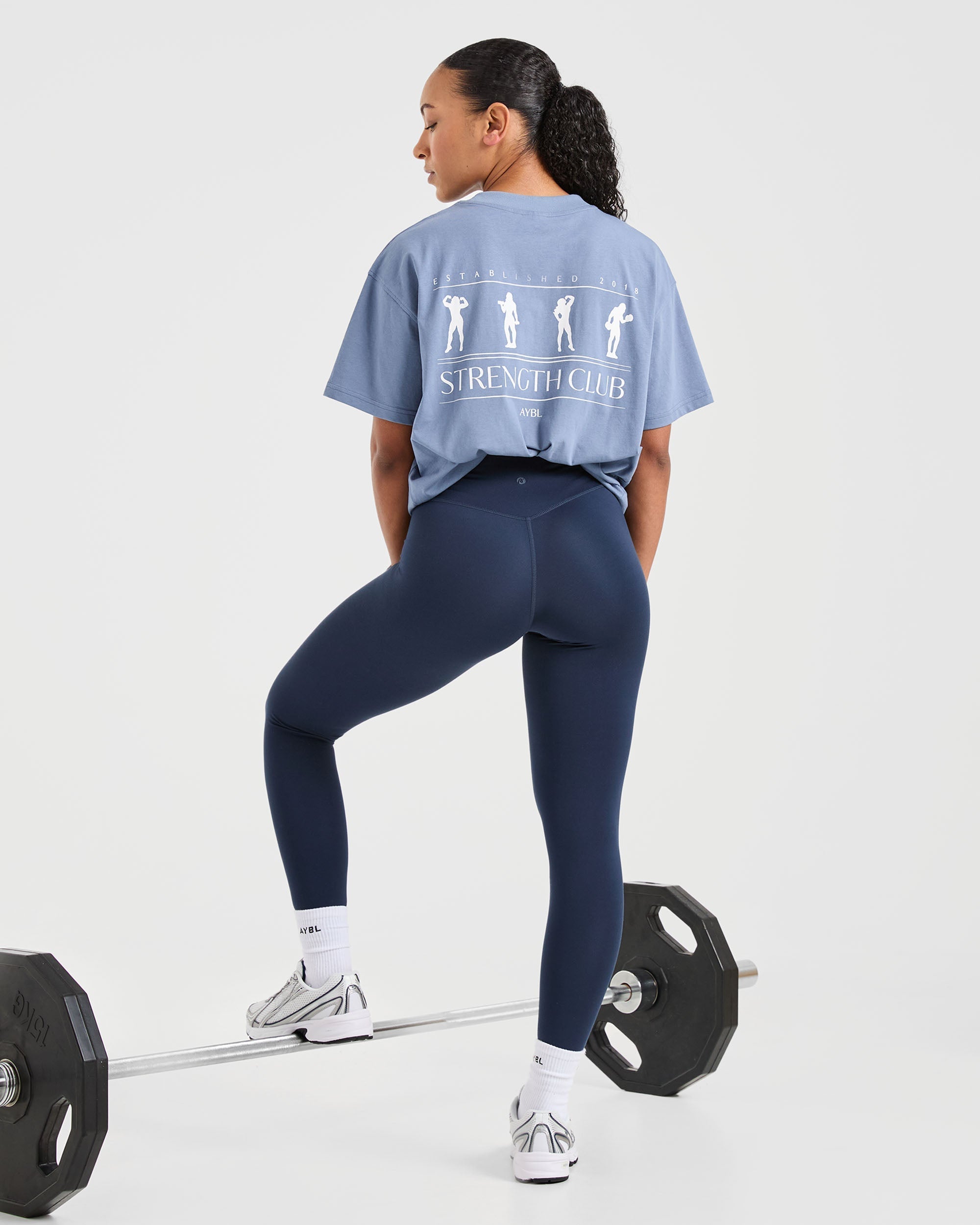 Strength Club Oversized T Shirt - Blau