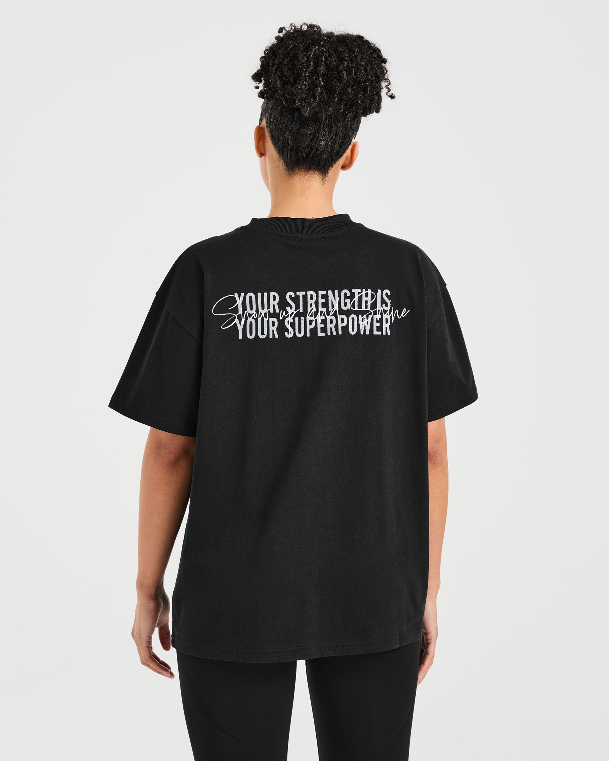 Show Up Oversized T Shirt - Schwarz