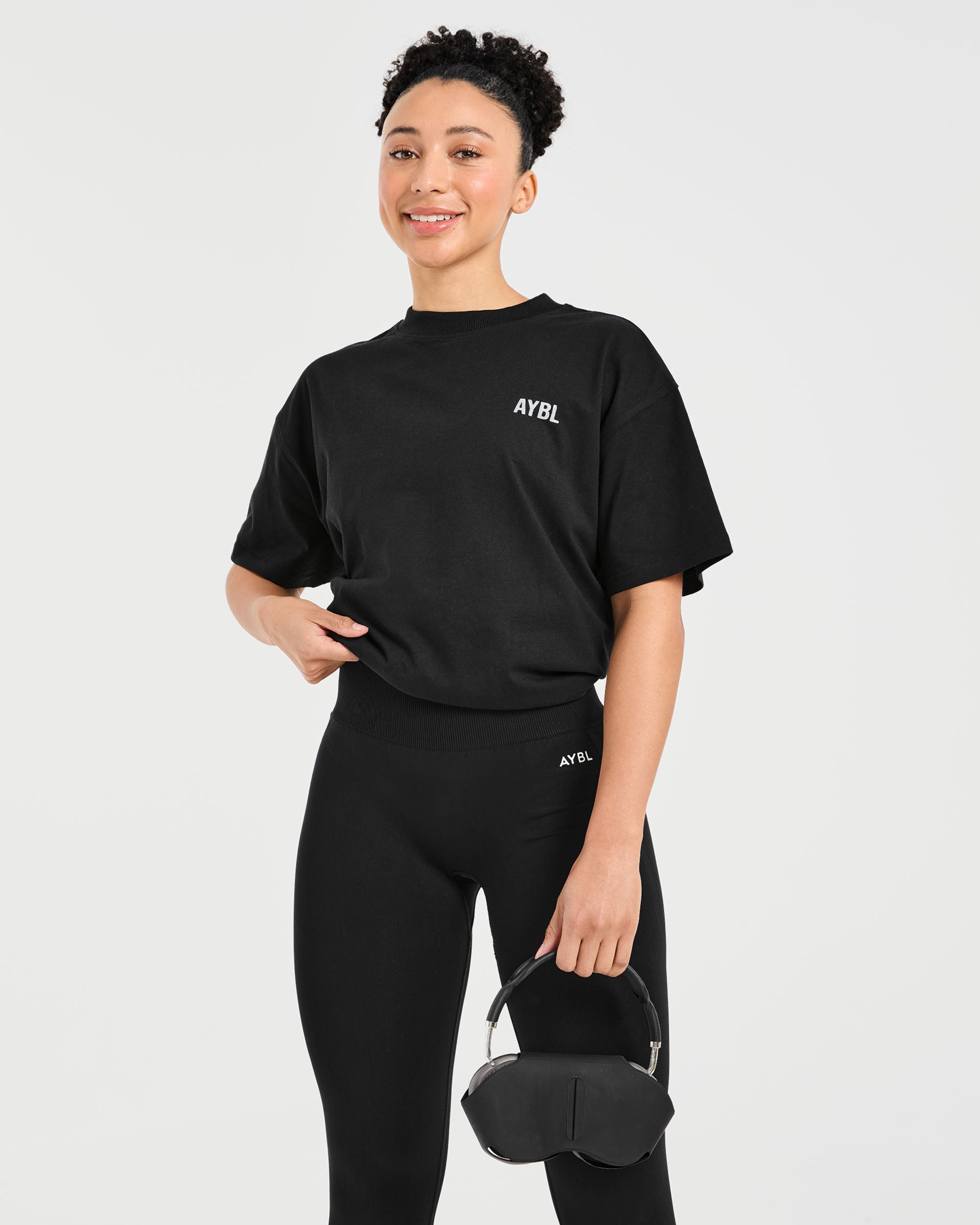 Show Up Oversized T Shirt - Schwarz