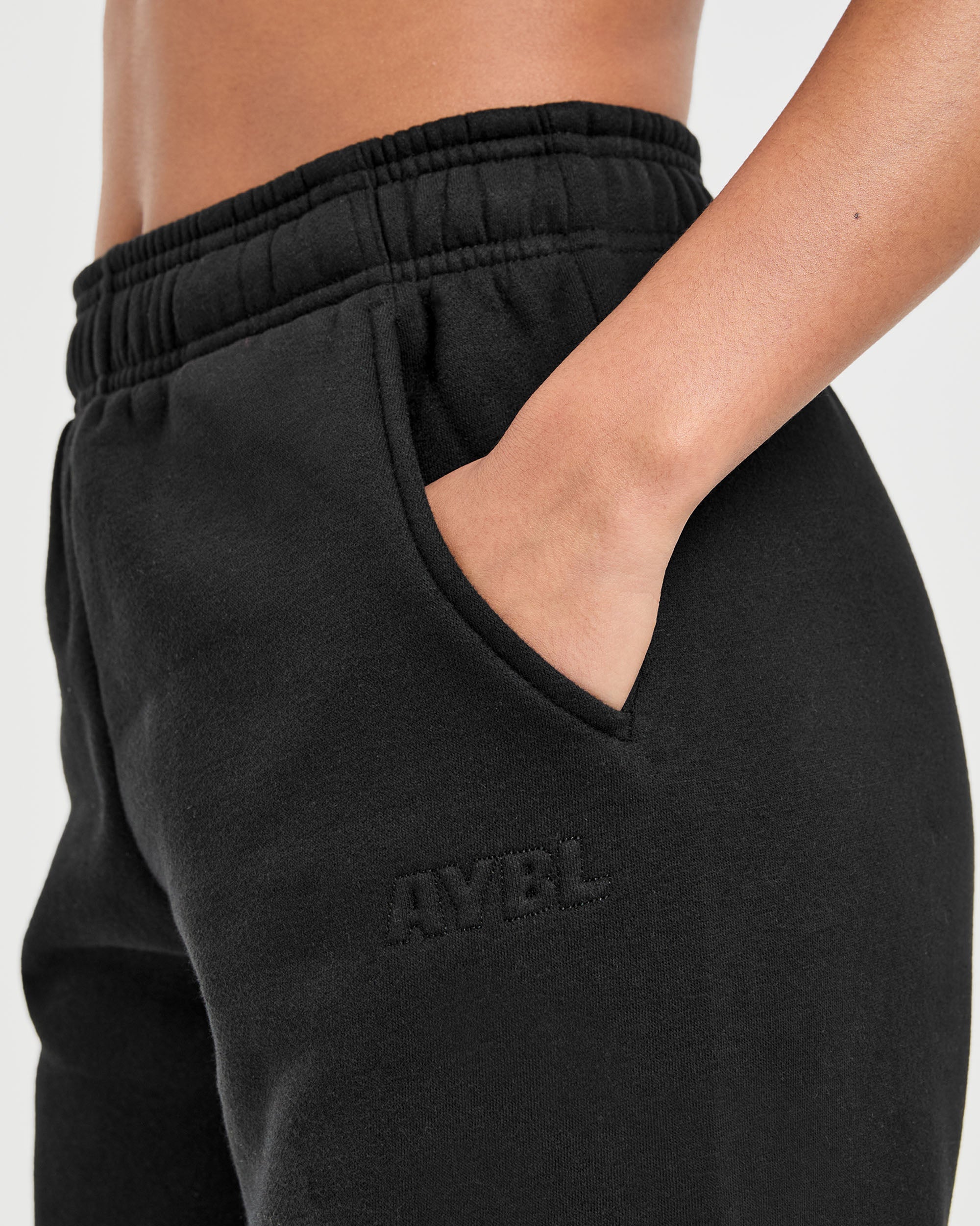 Classic Plush Oversized Joggers - Schwarz